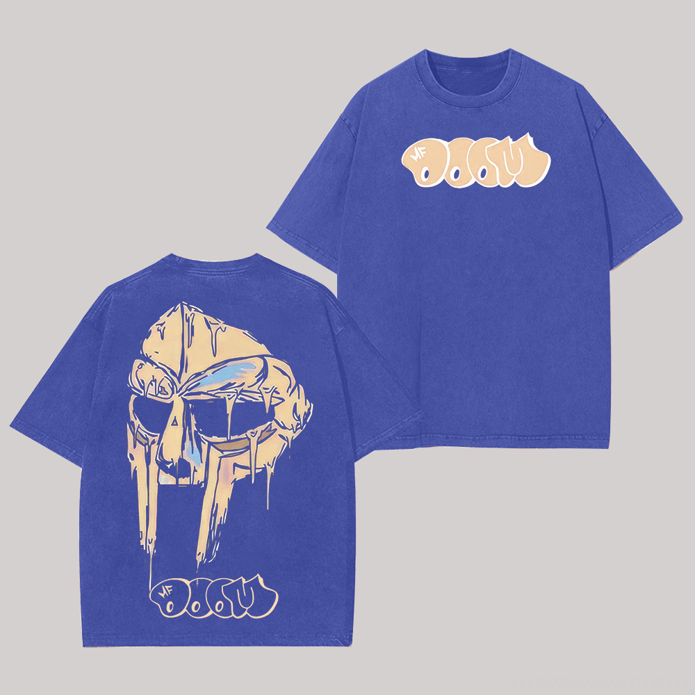 Retro Hip Hop Graphic Printed Unisex Washed T-Shirt