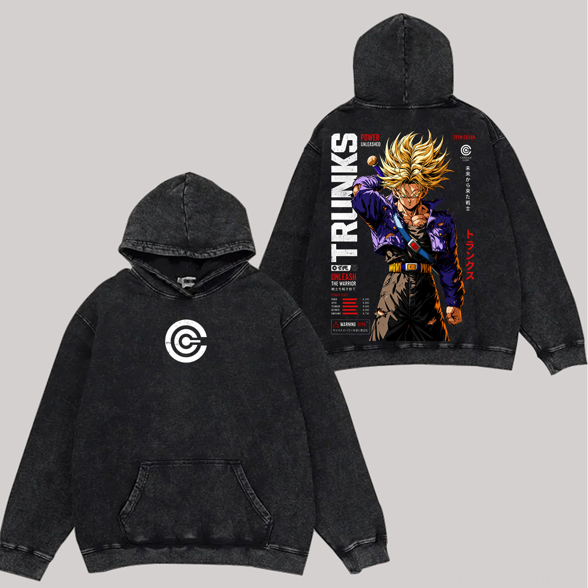 Dragon Ball Super Saiyan Vibe Printed Unisex Washed Hoodie