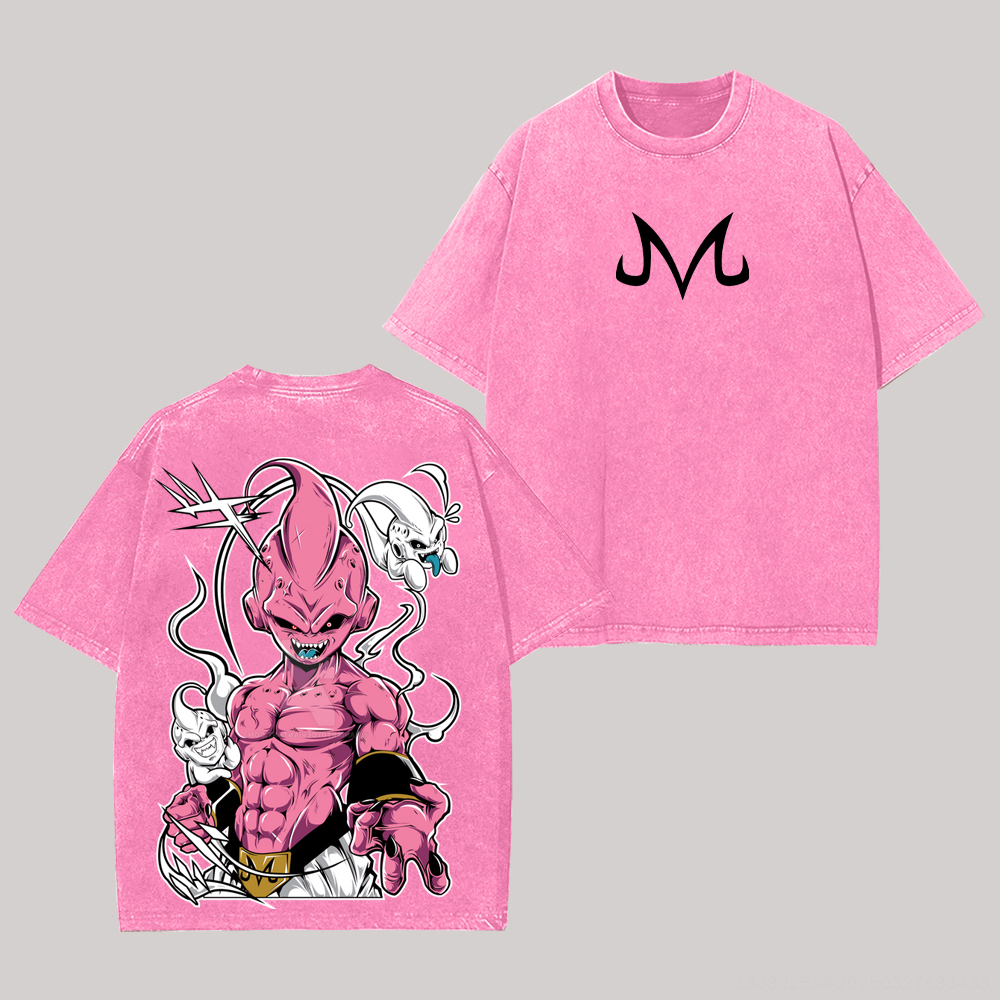 Anime Villain Demon Awakening Printed Unisex Washed T-Shirt Image - 3
