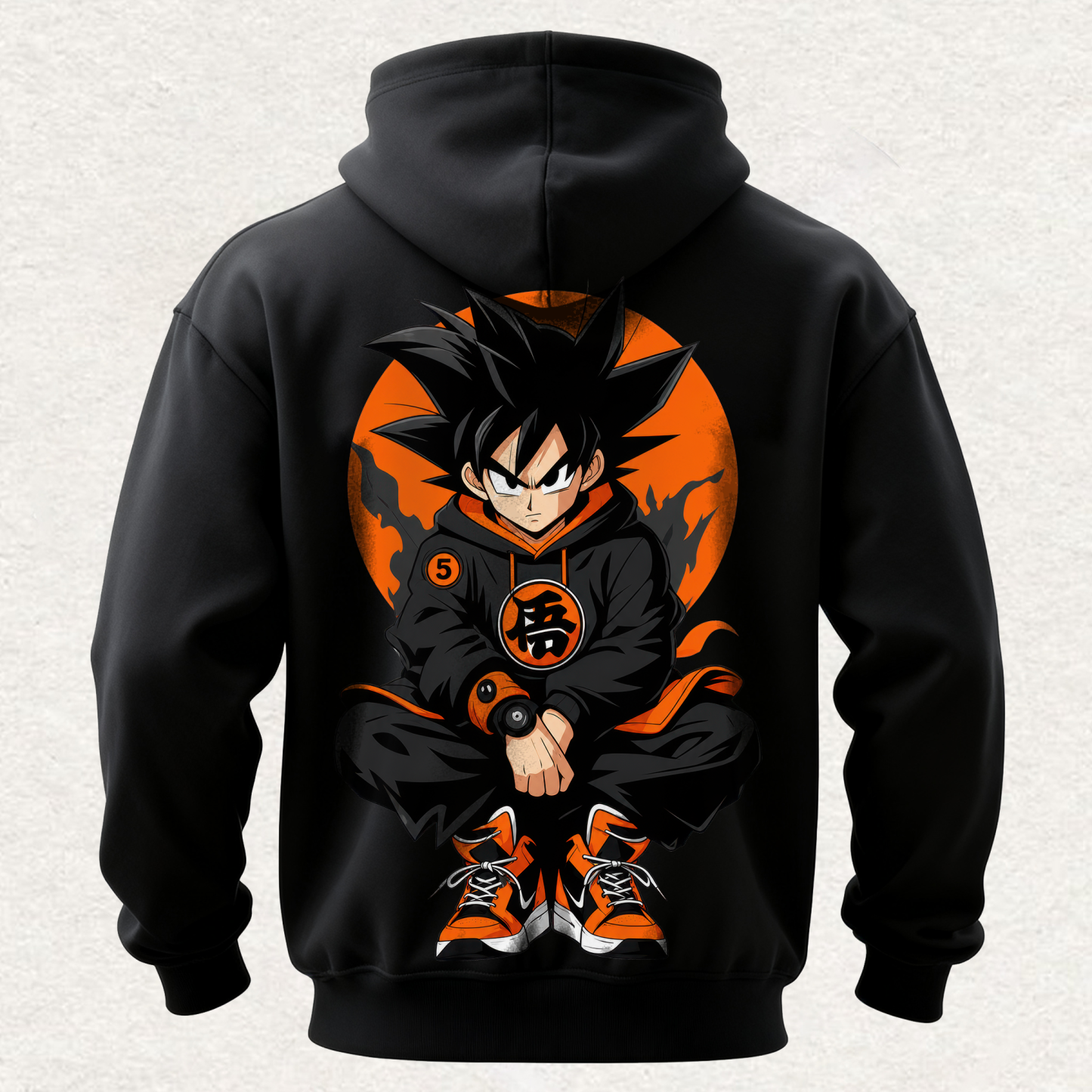 Goku Style Anime Printed Fleece-lined Unisex Hoodie