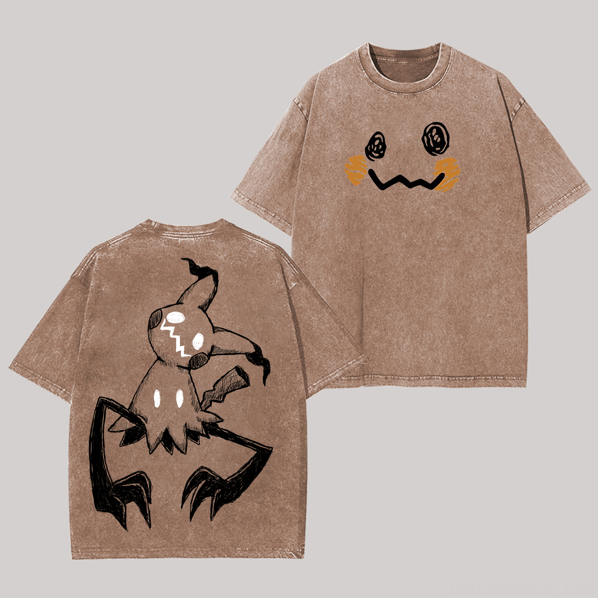  Mimikyu Printed Unisex Washed T-Shirt Image - 5