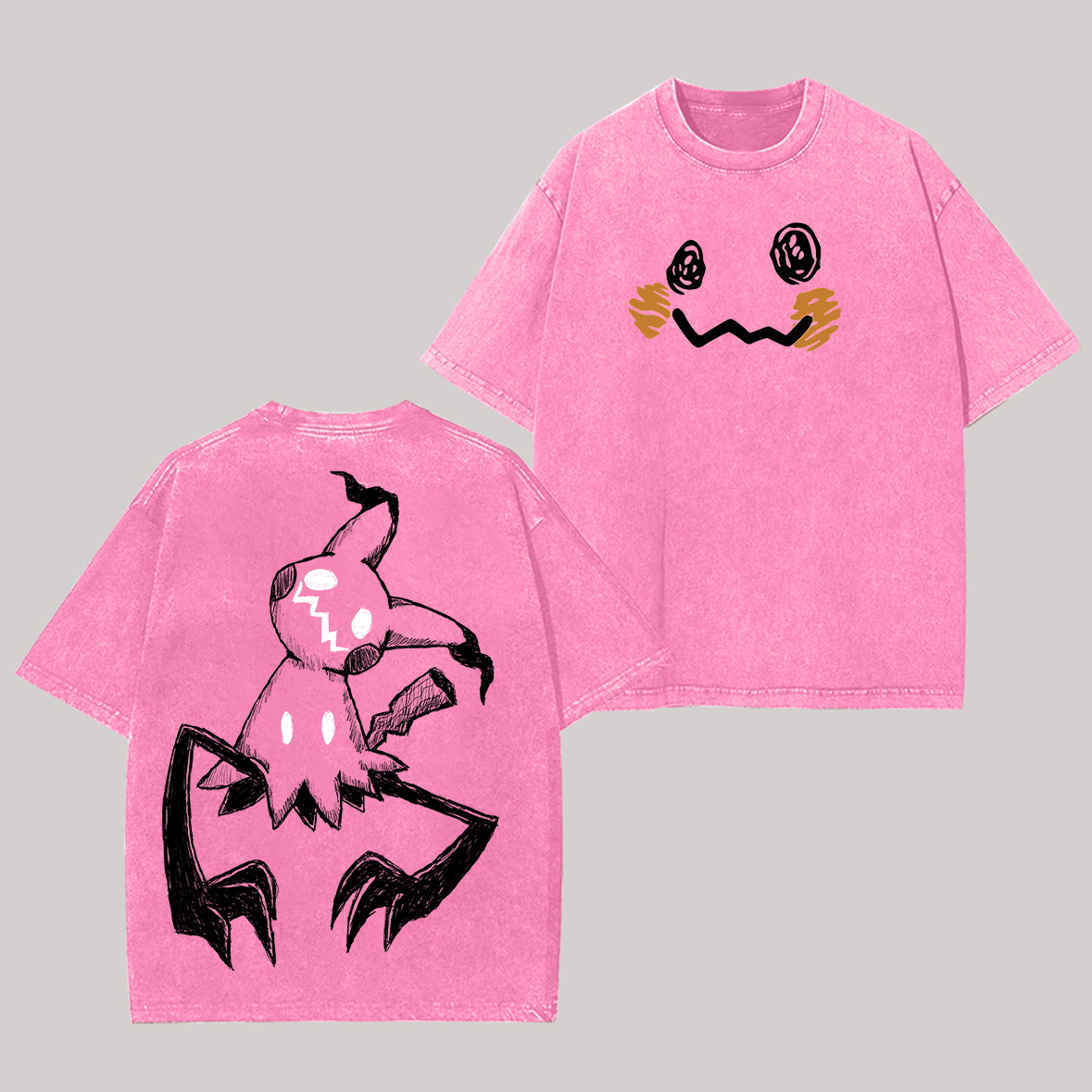  Mimikyu Printed Unisex Washed T-Shirt Image - 3