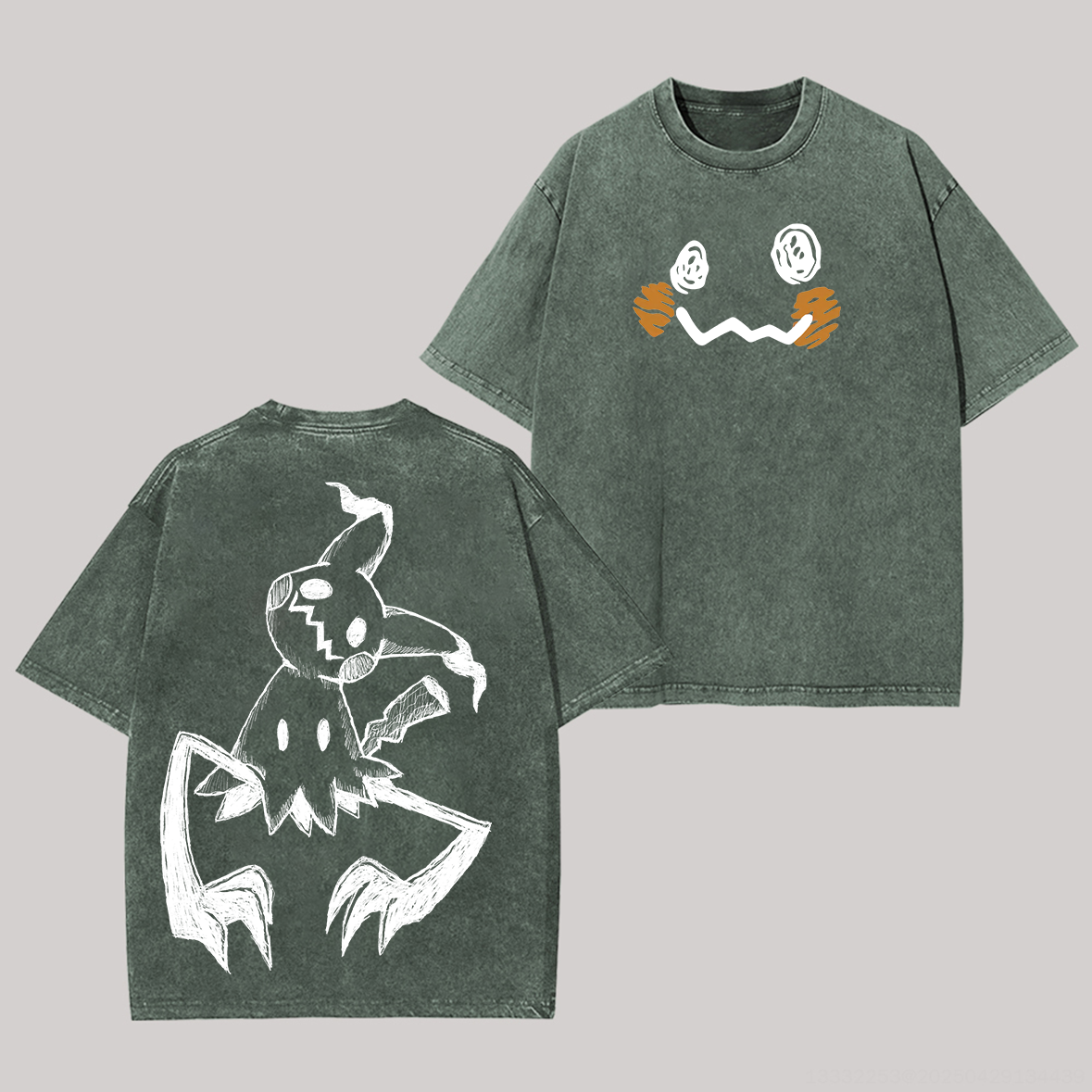  Mimikyu Printed Unisex Washed T-Shirt Image - 7