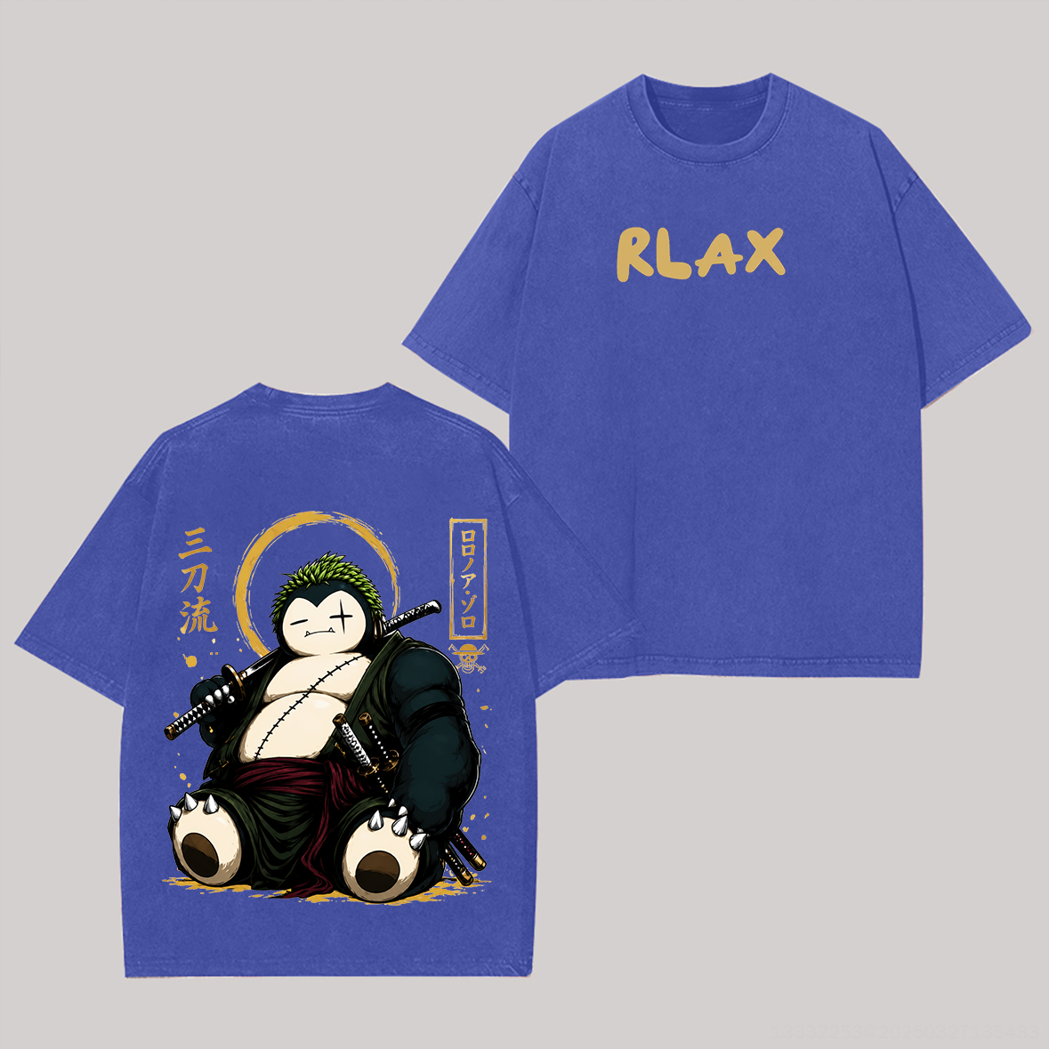 Retro Cartoon Bear Samurai Graphic Printed Unisex Washed T-Shirt Image - 6