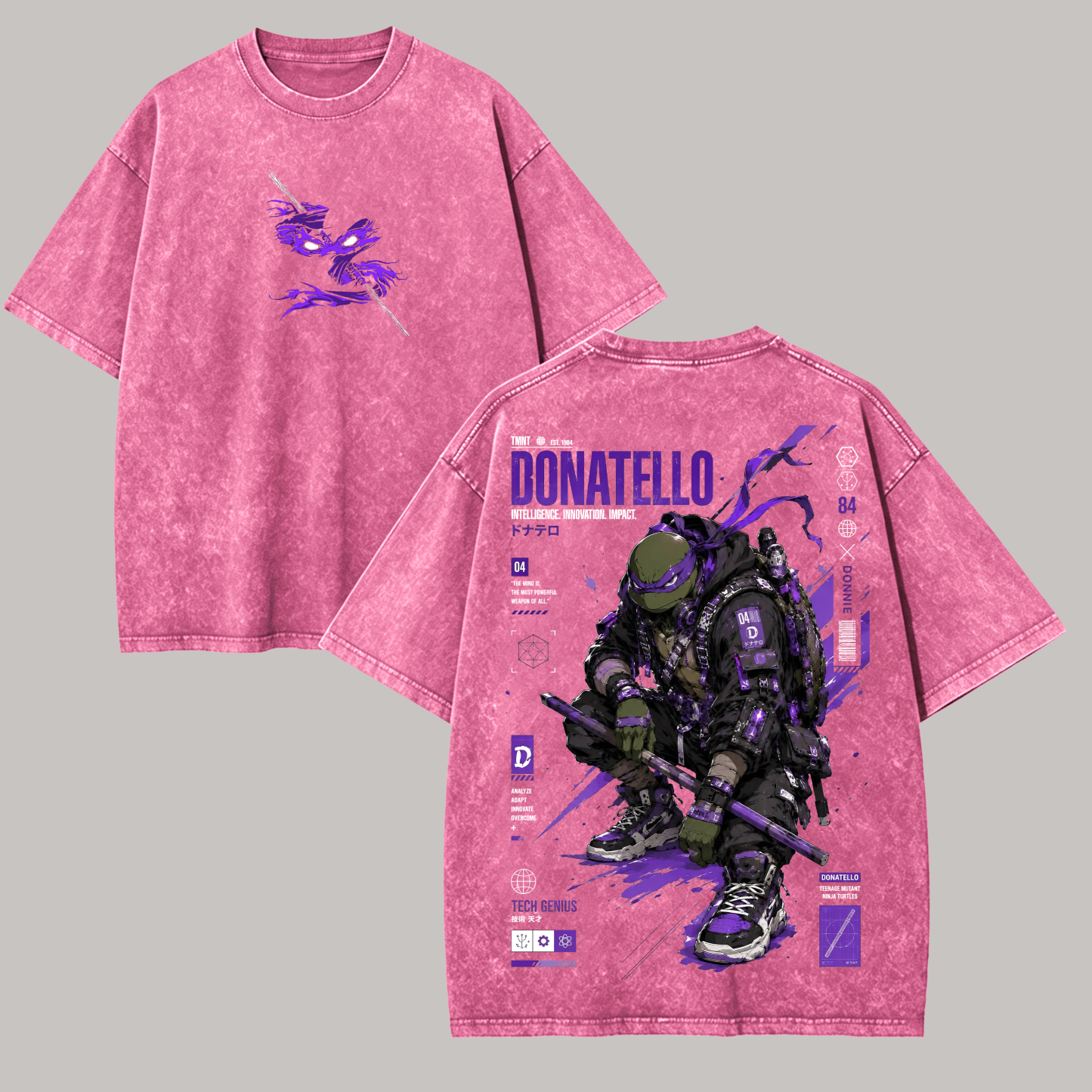 Techwear Cyborg Graphic Printed Unisex Washed T-Shirt Image - 6