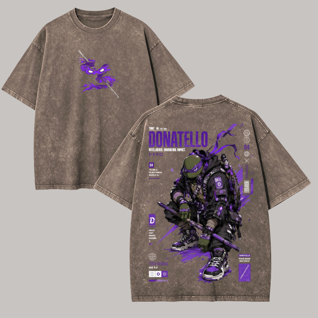 Techwear Cyborg Graphic Printed Unisex Washed T-Shirt Image - 7