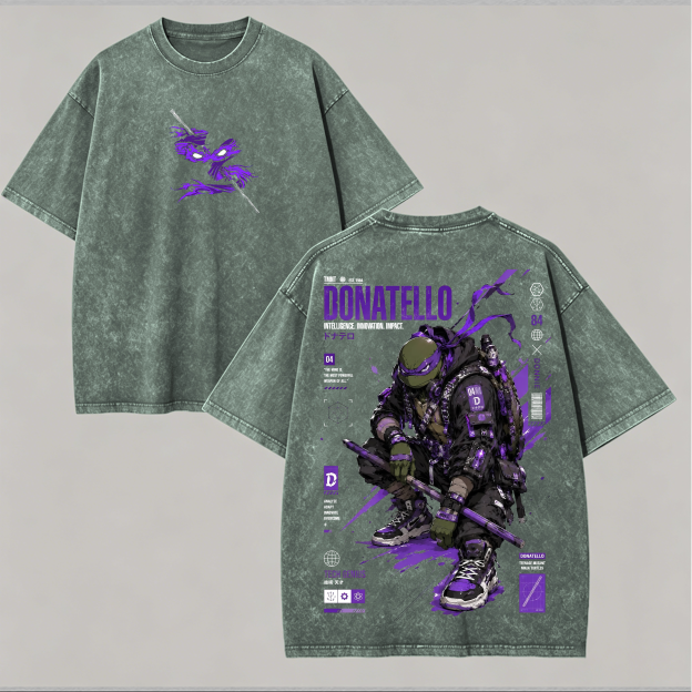 Techwear Cyborg Graphic Printed Unisex Washed T-Shirt Image - 8