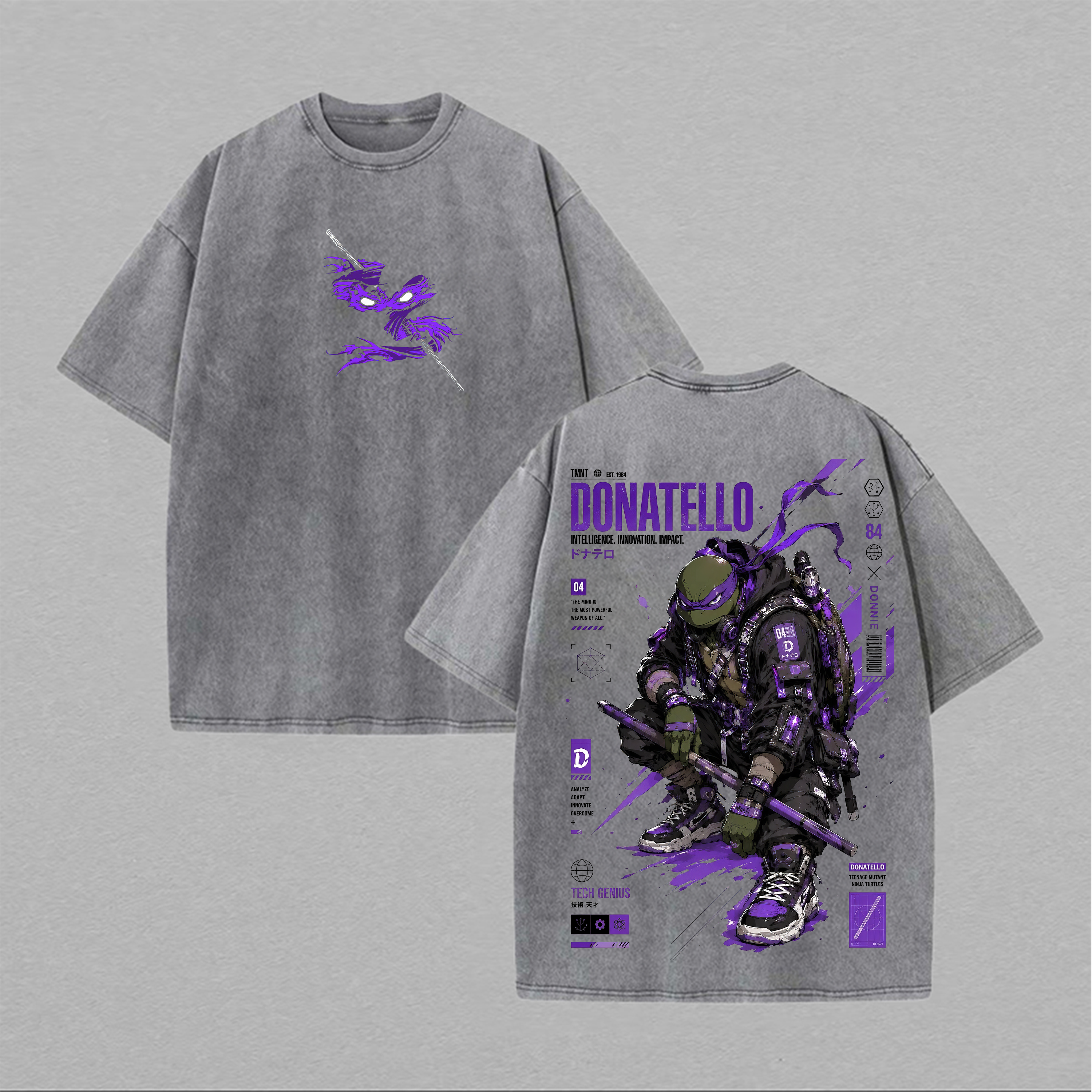 Techwear Cyborg Graphic Printed Unisex Washed T-Shirt Image - 2