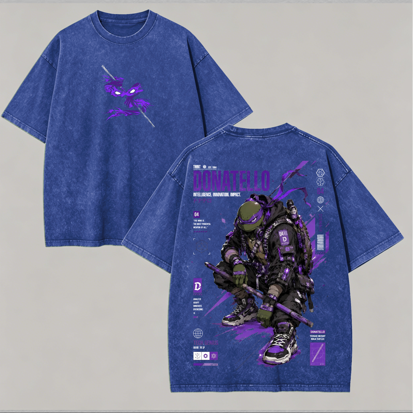 Techwear Cyborg Graphic Printed Unisex Washed T-Shirt Image - 5