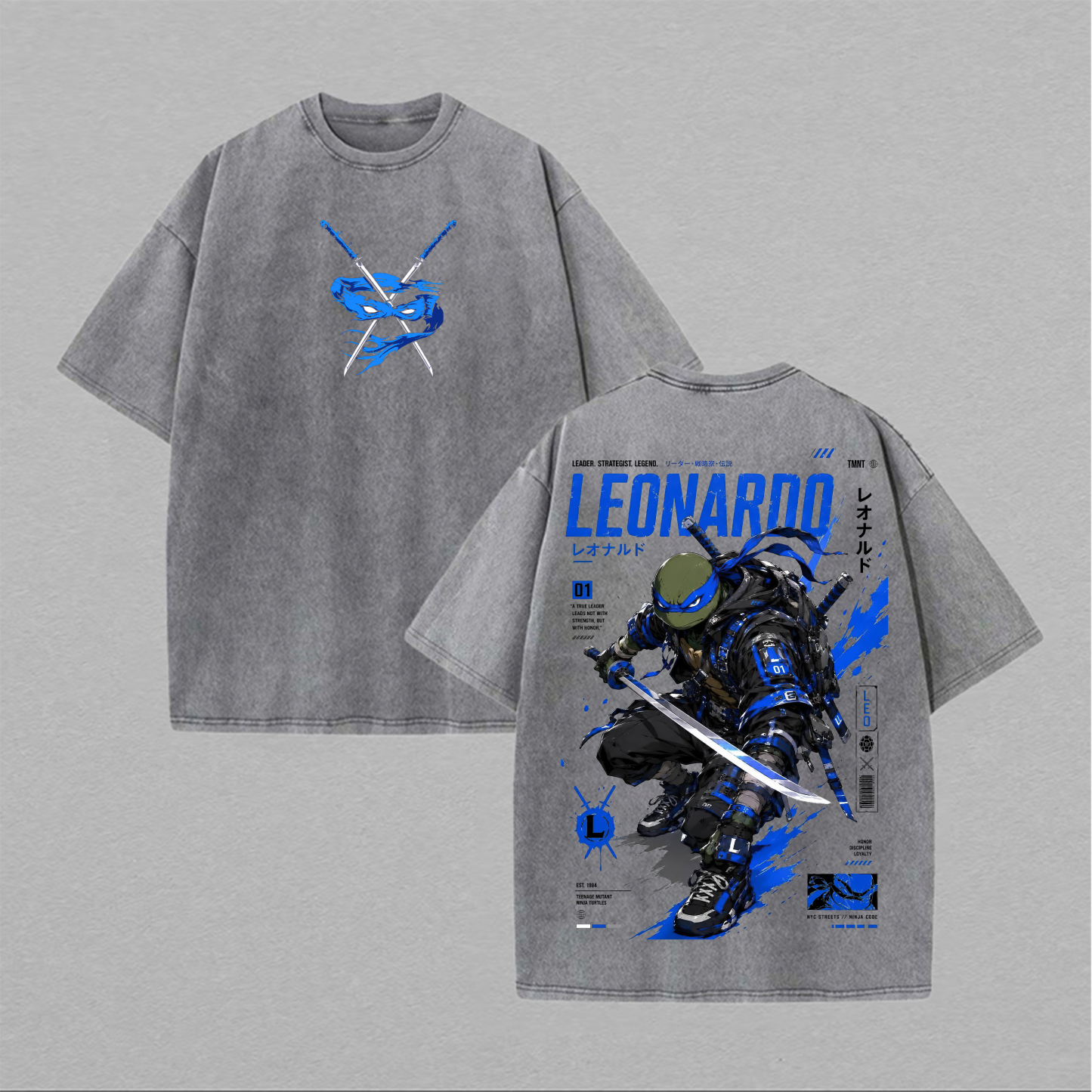 Cyberpunk Samurai Graphic Printed Unisex Washed T-Shirt Image - 3