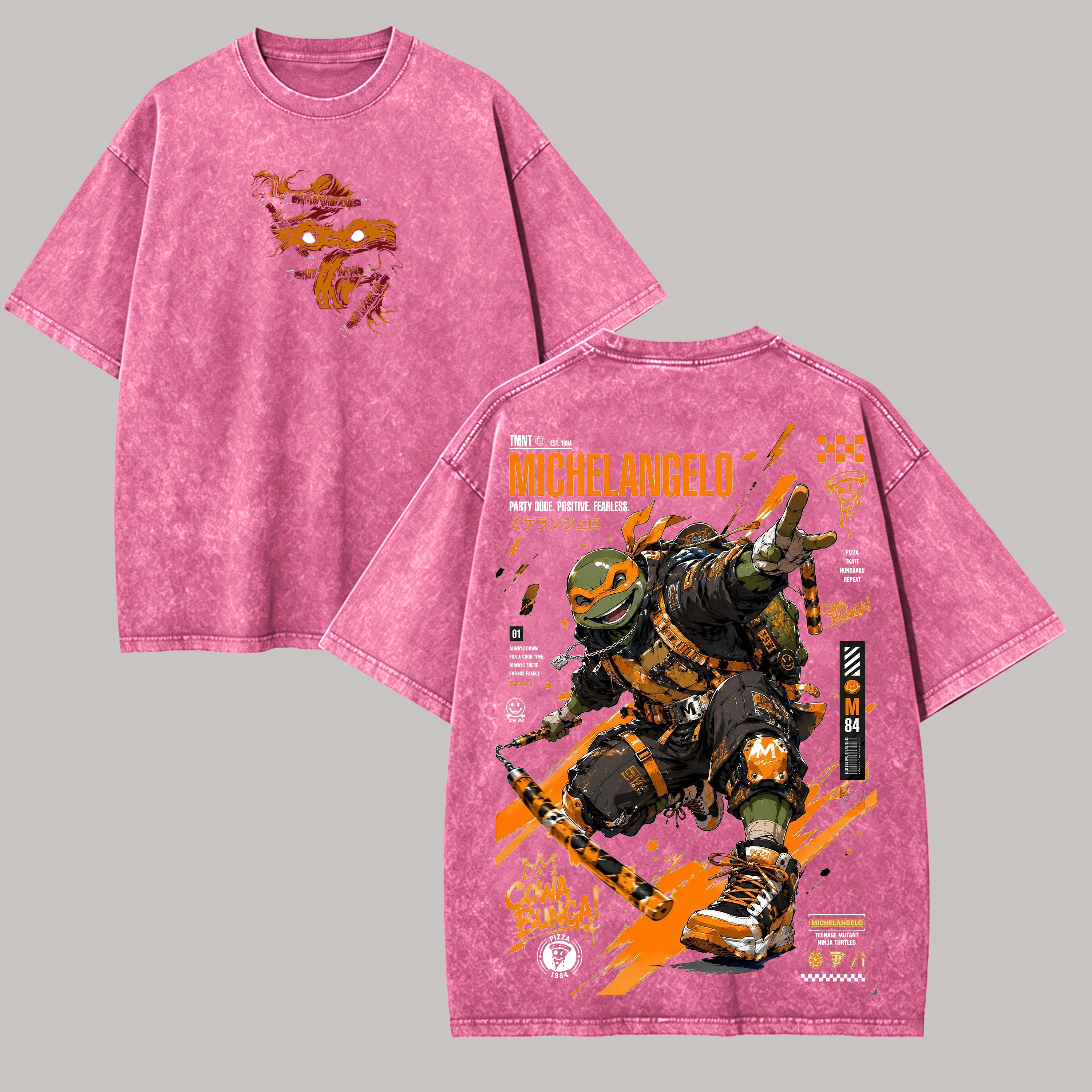Japanese Manga Style Graphic Printed Unisex Washed T-Shirt Image - 8
