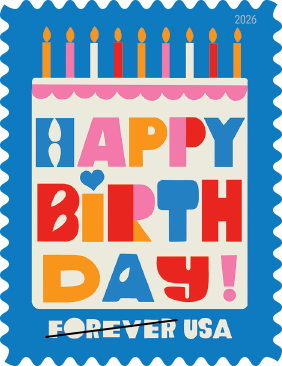 2026 Happy Birthday Stamps Forever First Class Postage Stamps