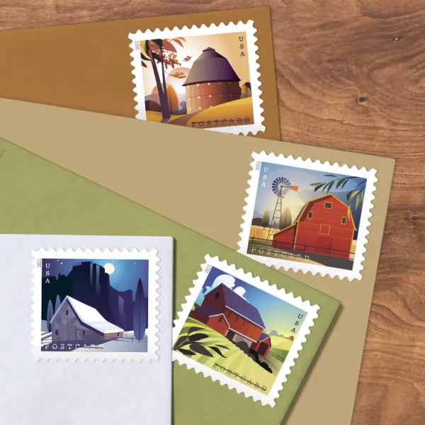 2021 Barns Postcard Forever First Class Postage Stamps(For Postcard Only)