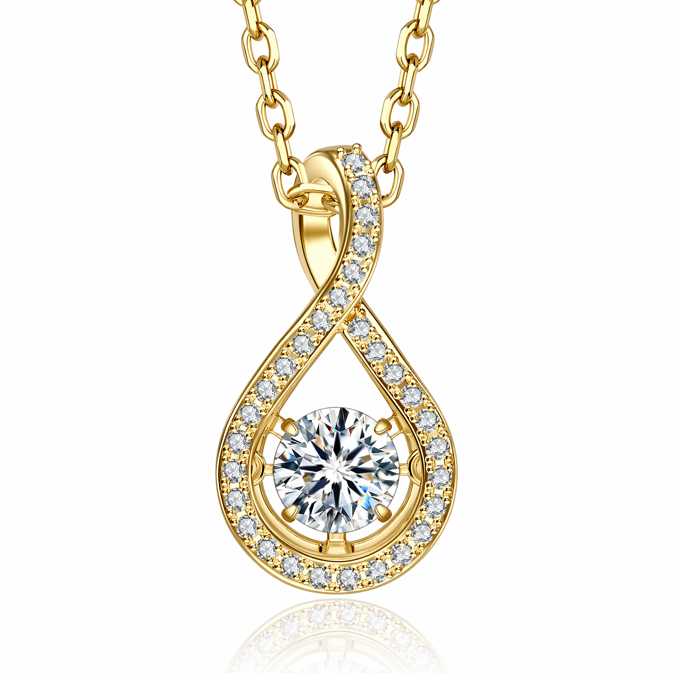 0.5ct Moissanite Infinity Pendant Necklace Gift for Her