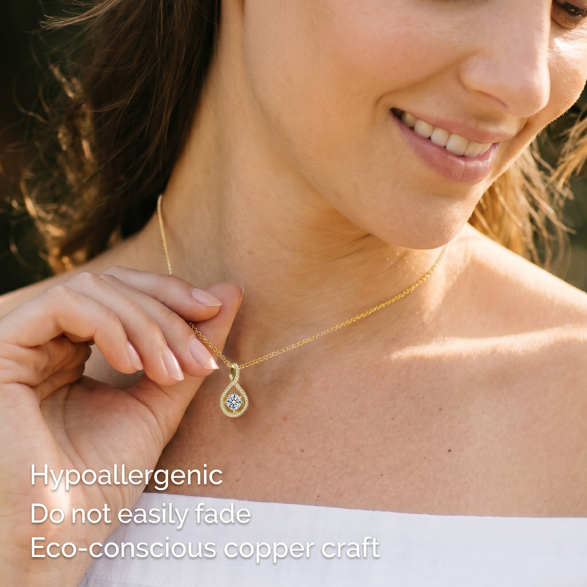 0.5ct Moissanite Infinity Pendant Necklace Gift for Her