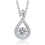 0.5ct Moissanite Infinity Dancing Stone Pendant Necklace Gift for Her