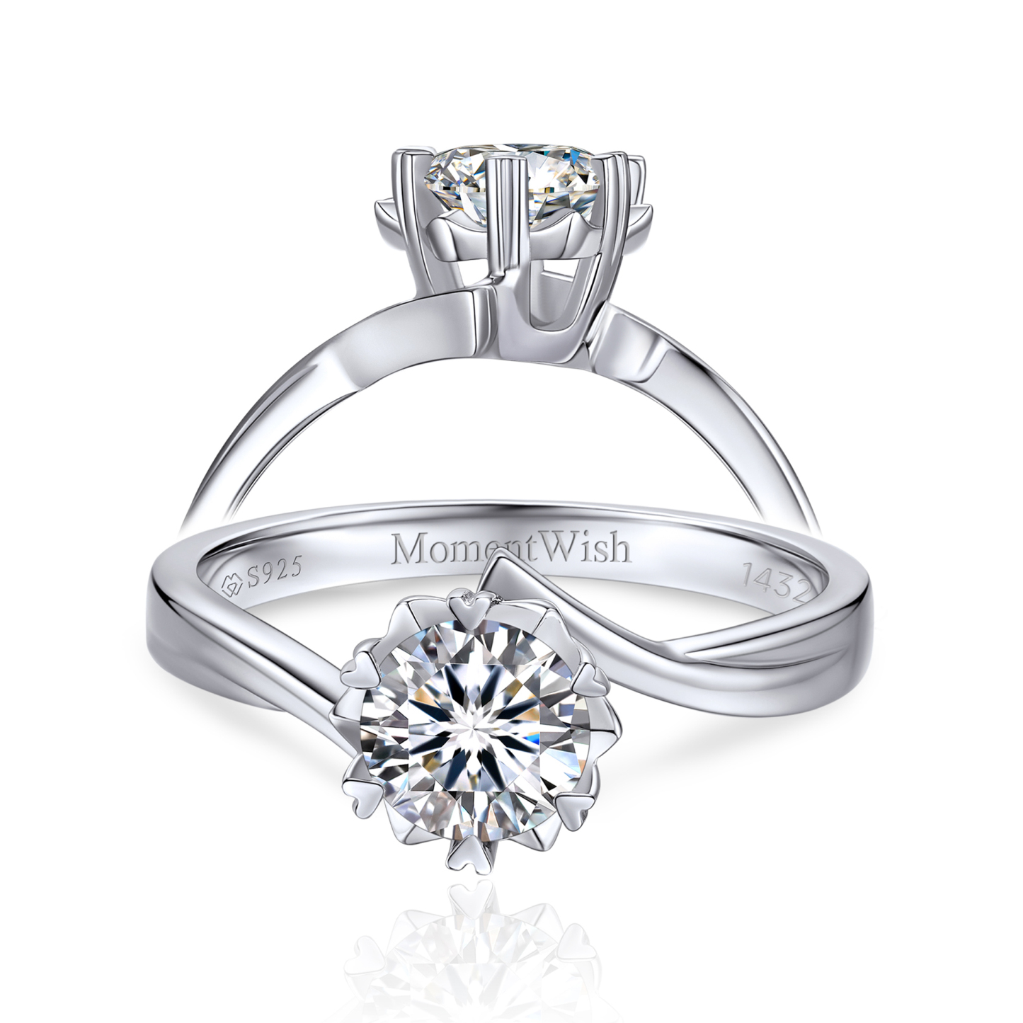1 Carat Solitaire Moissanite Snowflake Engagement Ring-04