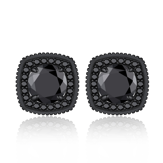 4 Prong Halo Cluster Stud Moissanite Round Cut Earrings (D Color VVS1)