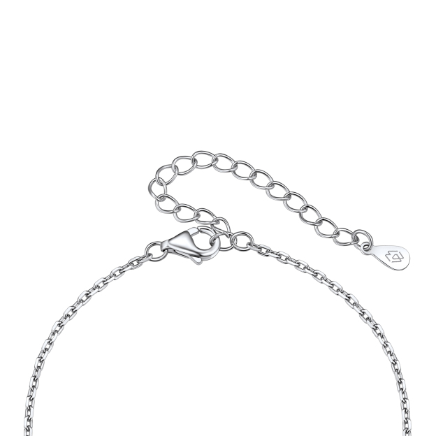 925 Sterling Silver Infinity Heart Charm Moissanite Link Bracelet (D Color VVS1)