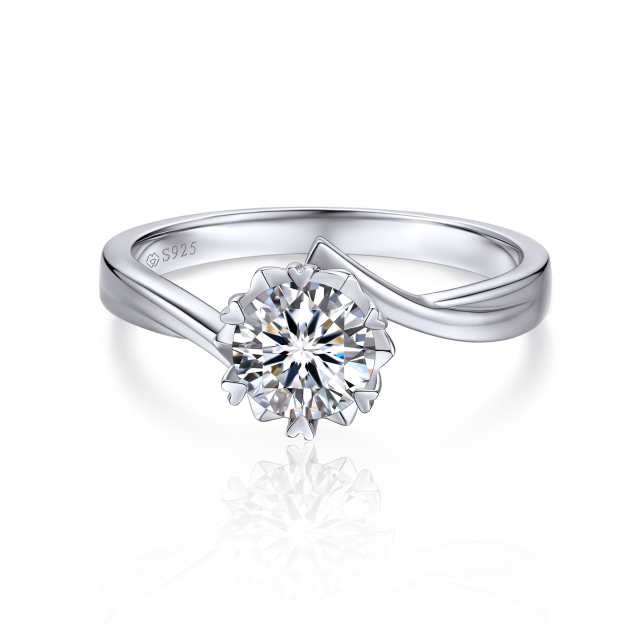 1 Carat Solitaire Moissanite Snowflake Engagement Ring-01