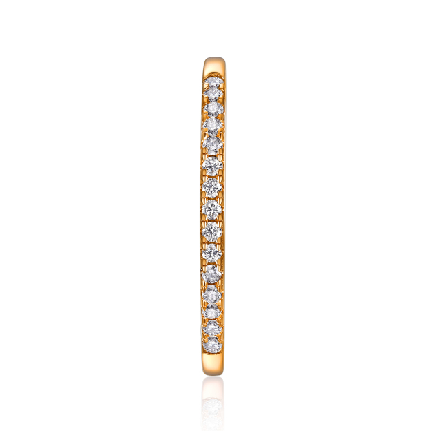 Half Pavé Eternity Ring Moissanite Wedding Ring in Yellow Gold-03