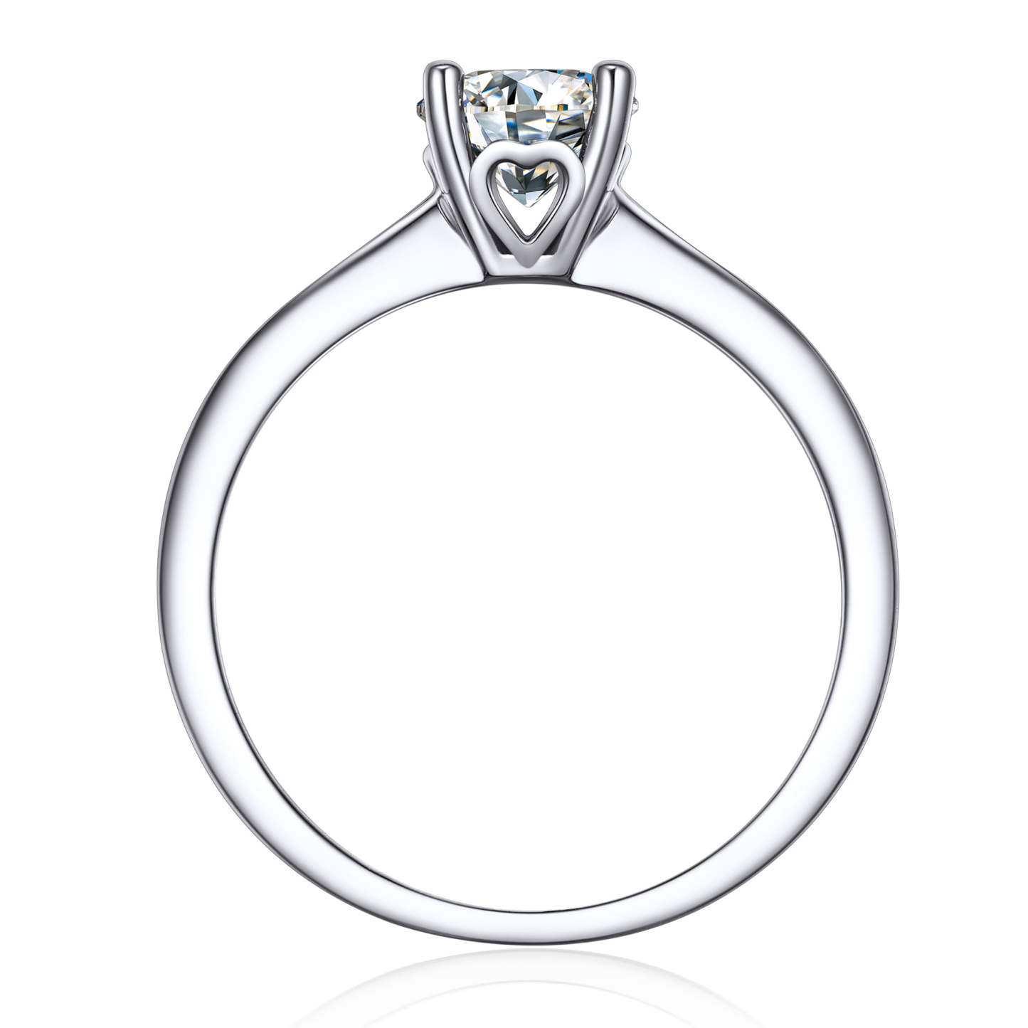1 Carat Channel Set Round Halo Moissanite Engagement Rings (D Color VVS1)