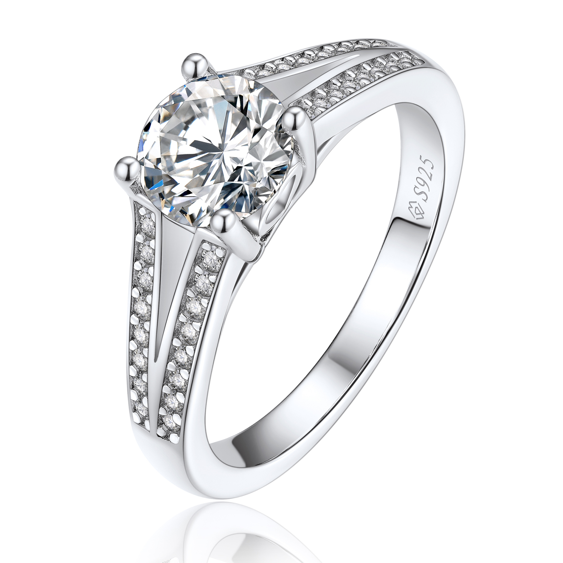 Round Moissanite Engagement Ring (1 Ct. VVS1)