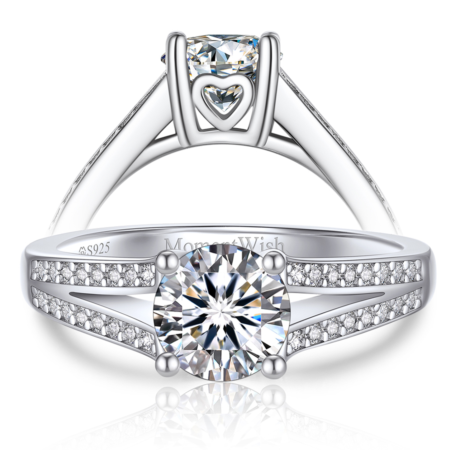 Round Moissanite Engagement Ring (1 Ct. VVS1)