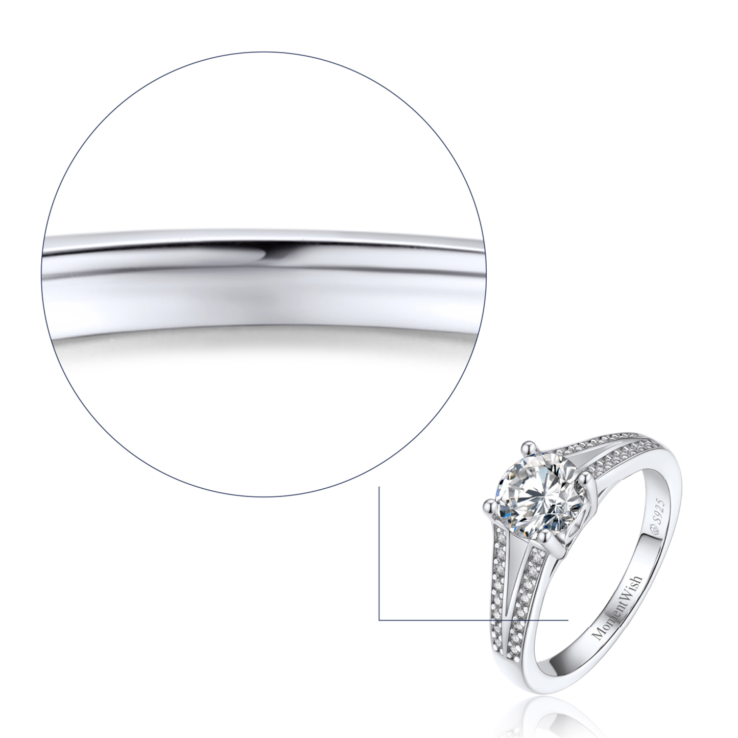 Round Moissanite Engagement Ring (1 Ct. VVS1)