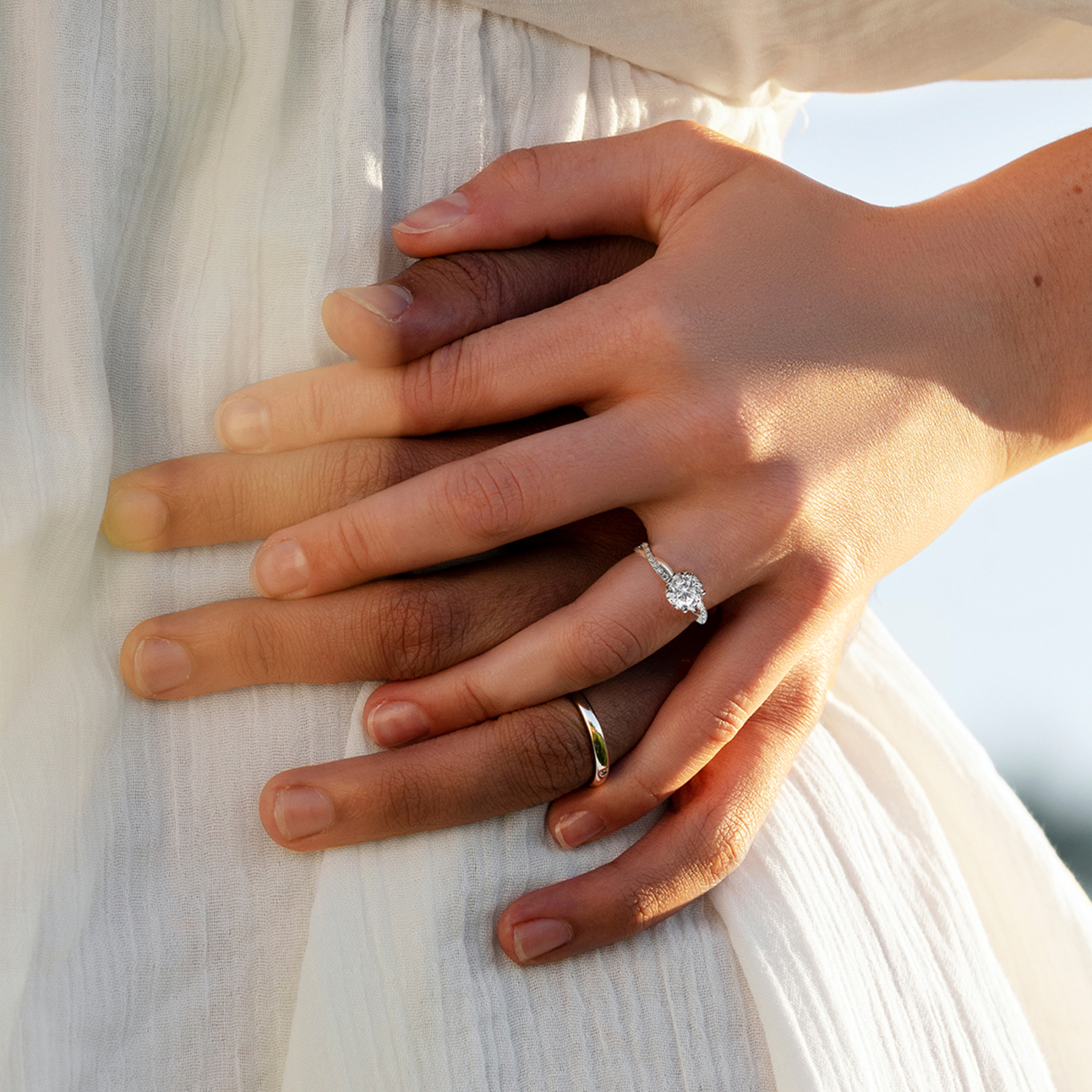Petite Twisted Vine Pavé Round Moissanite Engagement Ring (1 Ct. VVS1)