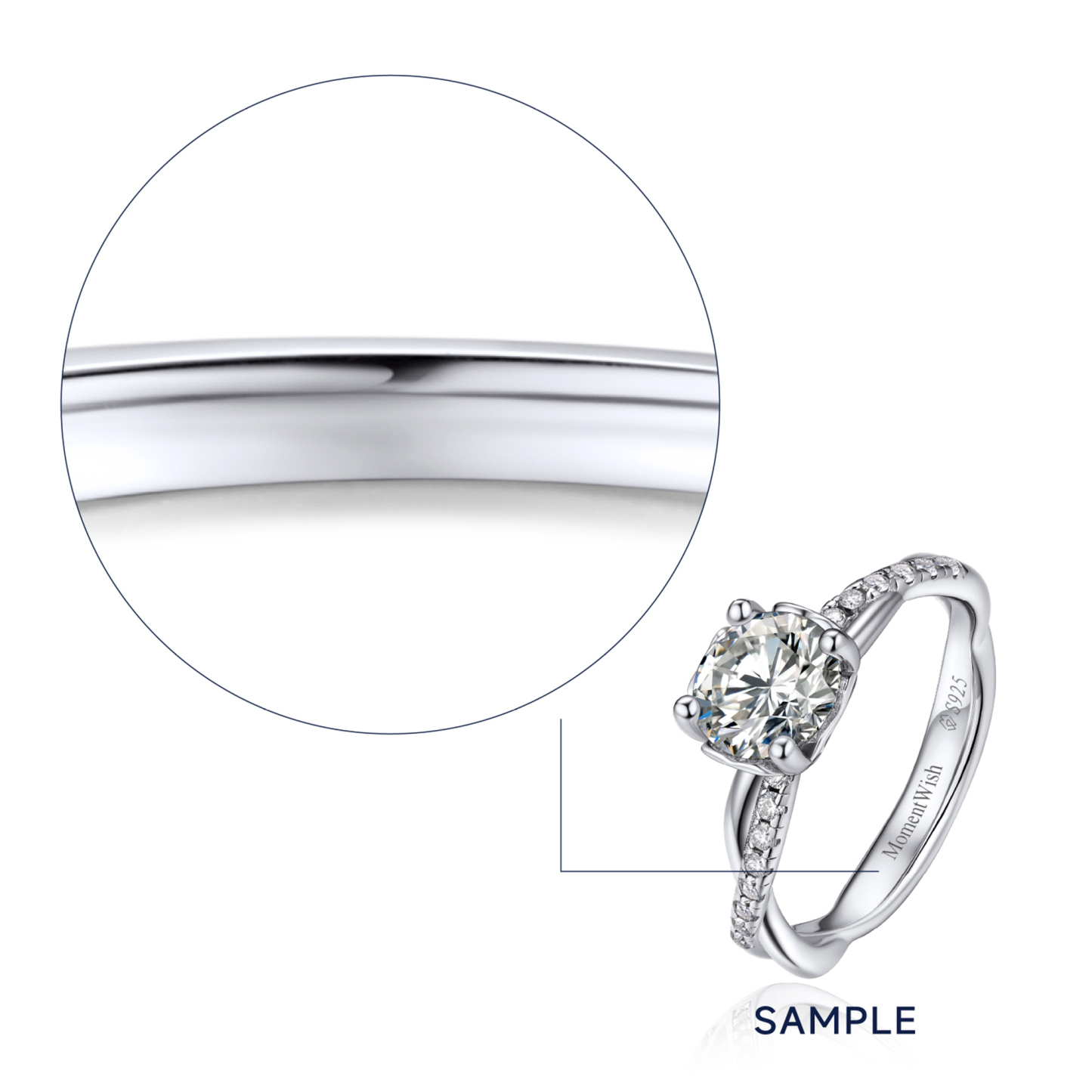 Petite Twisted Vine Pavé Round Moissanite Engagement Ring (1 Ct. VVS1)