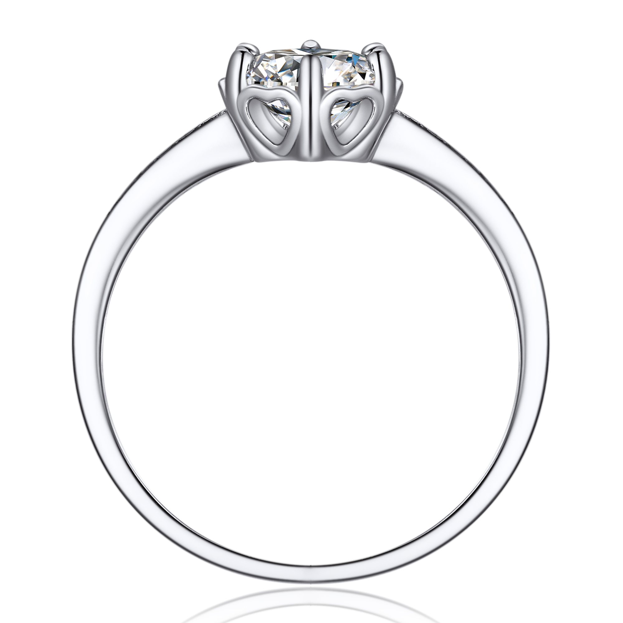 6 Prong Channel Set Round Moissanite Engagement Rings (1 Ct. VVS1)