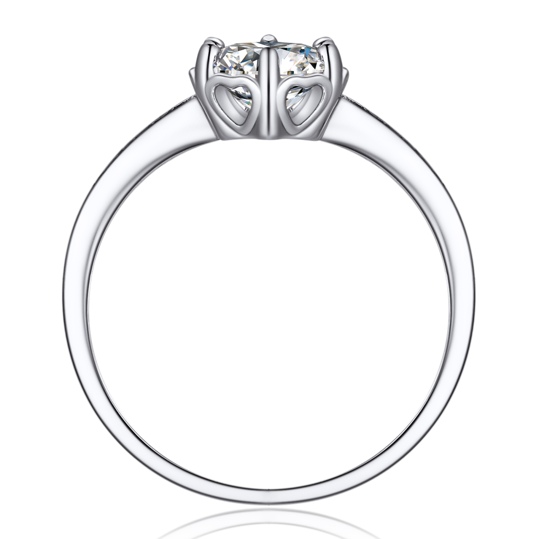 6 Prong Channel Set Round Moissanite Engagement Rings (1 Ct. VVS1)