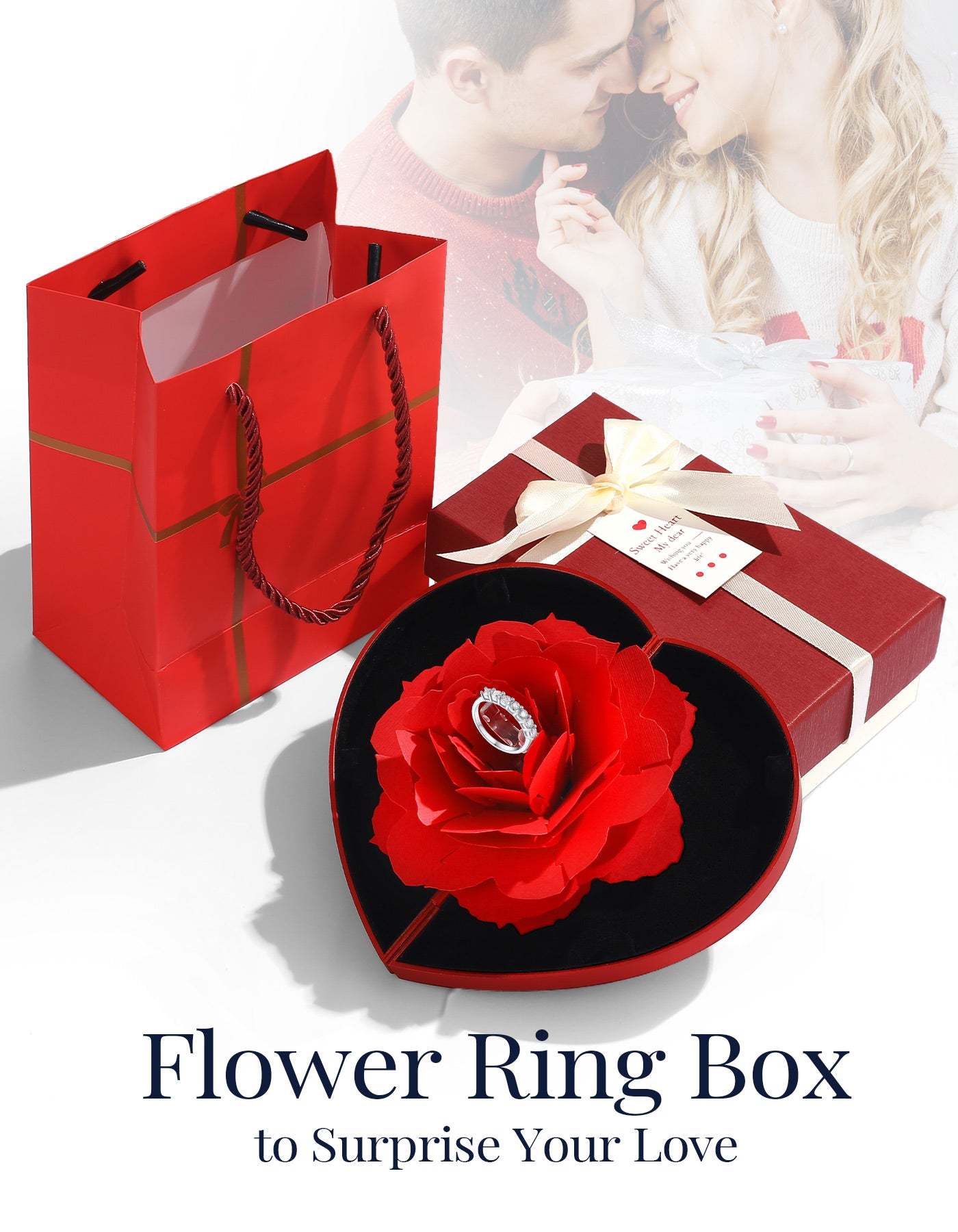 MomentWish 7 Stone Moissanite Wedding Band Rings For Women