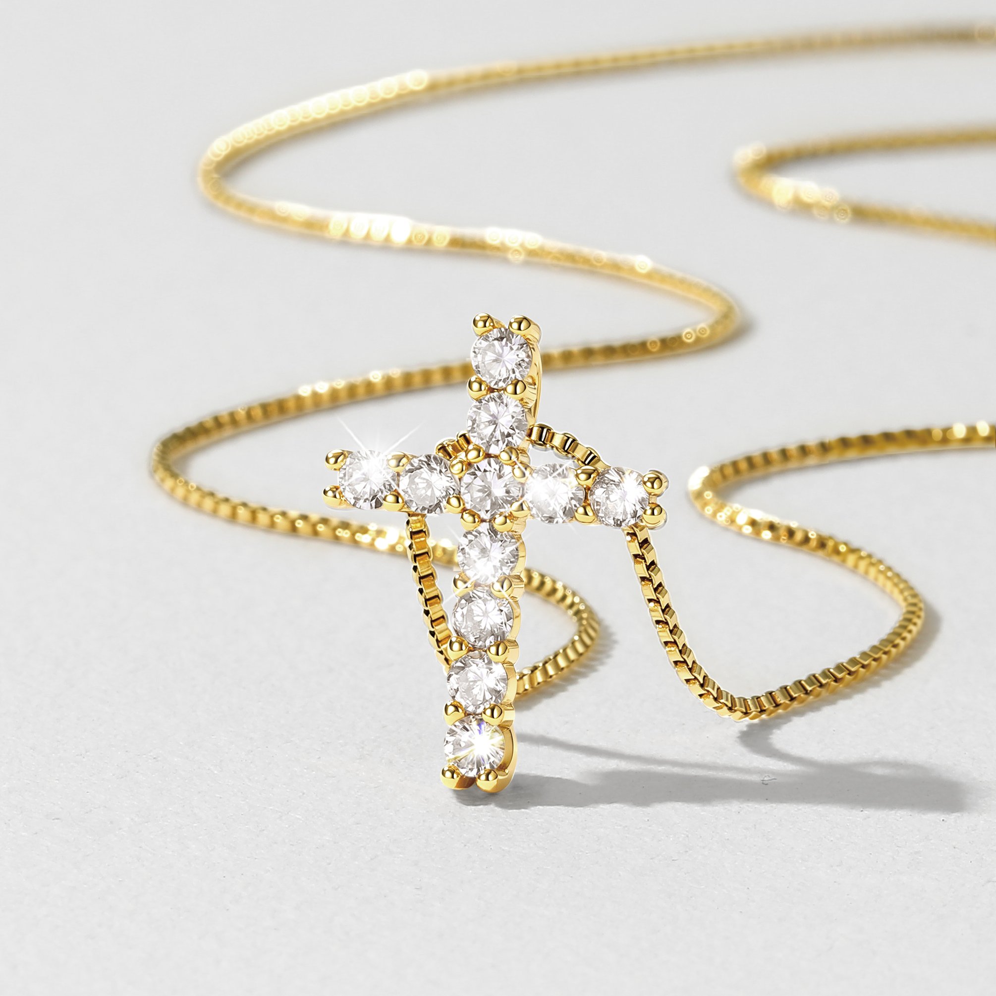 Moissanite Cross Necklace Christmas Gift For Her