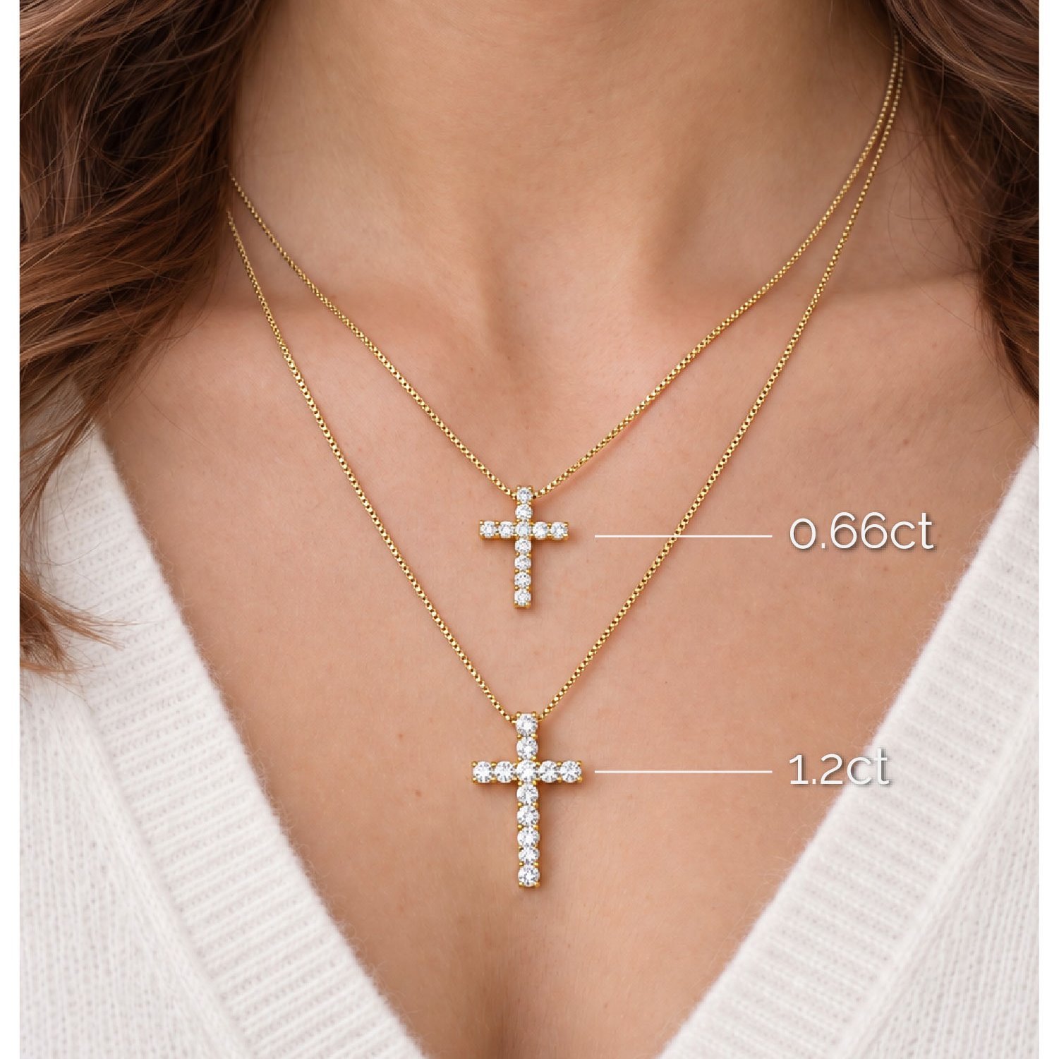 Moissanite Cross Necklace Christmas Gift For Her