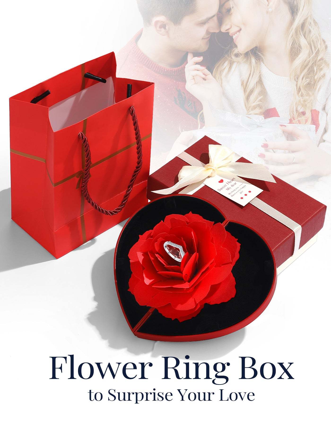 Momentwish Moissanite Curved Wedding Ring in S925 Silver