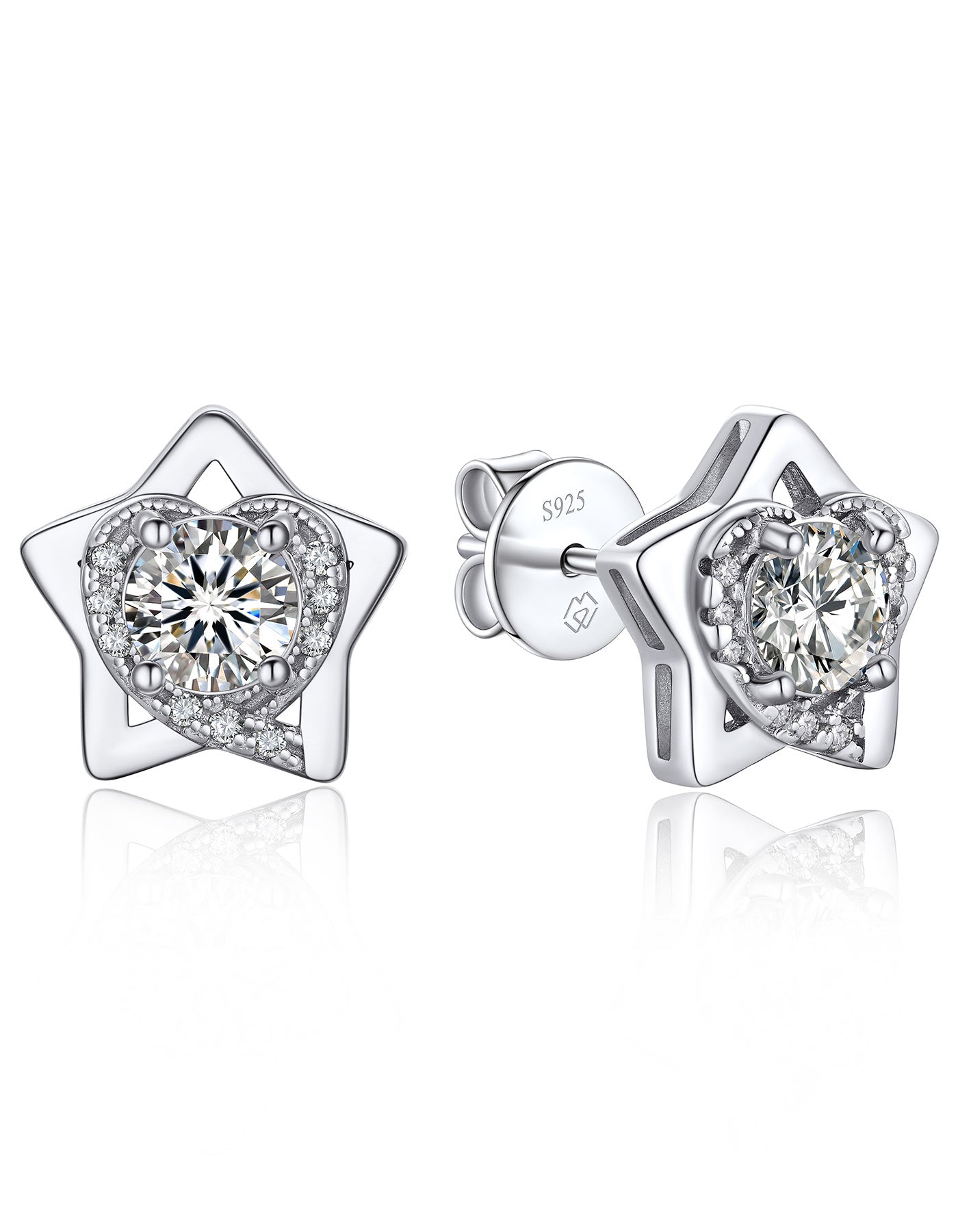 MomentWish Moissanite Heart Earrings 