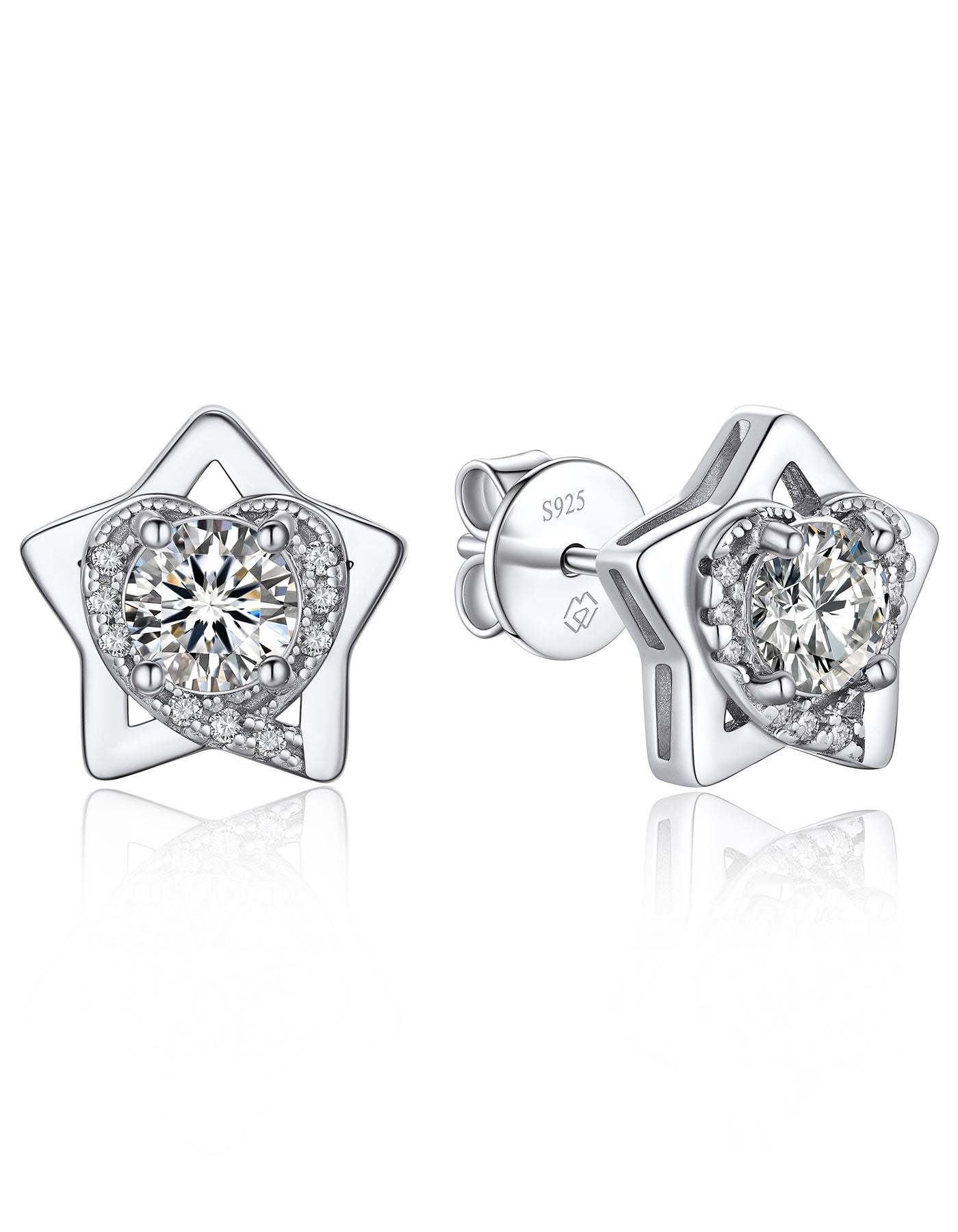 MomentWish Moissanite Heart Earrings 