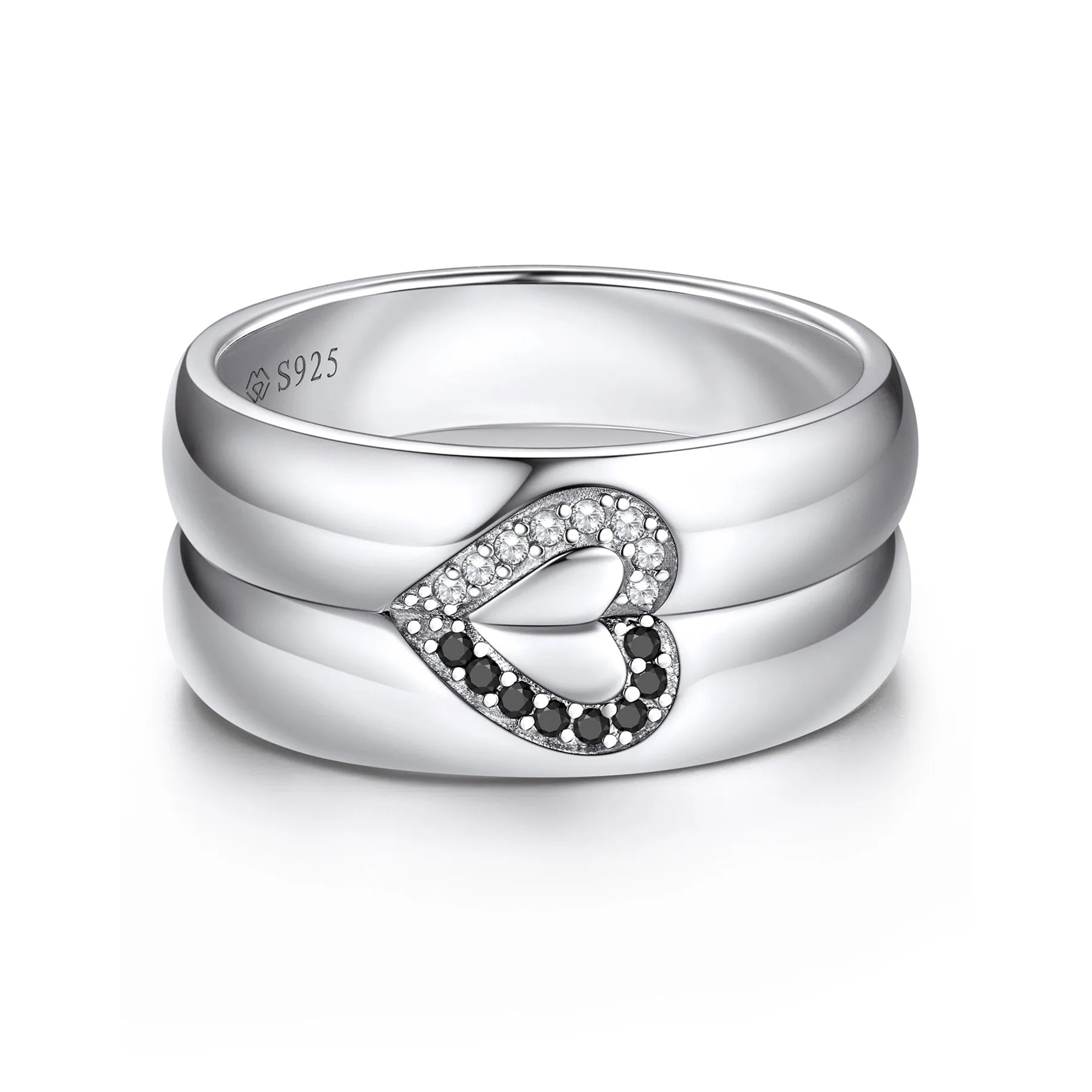 Moissanite His Her Heart Promise Rings for Couples-02