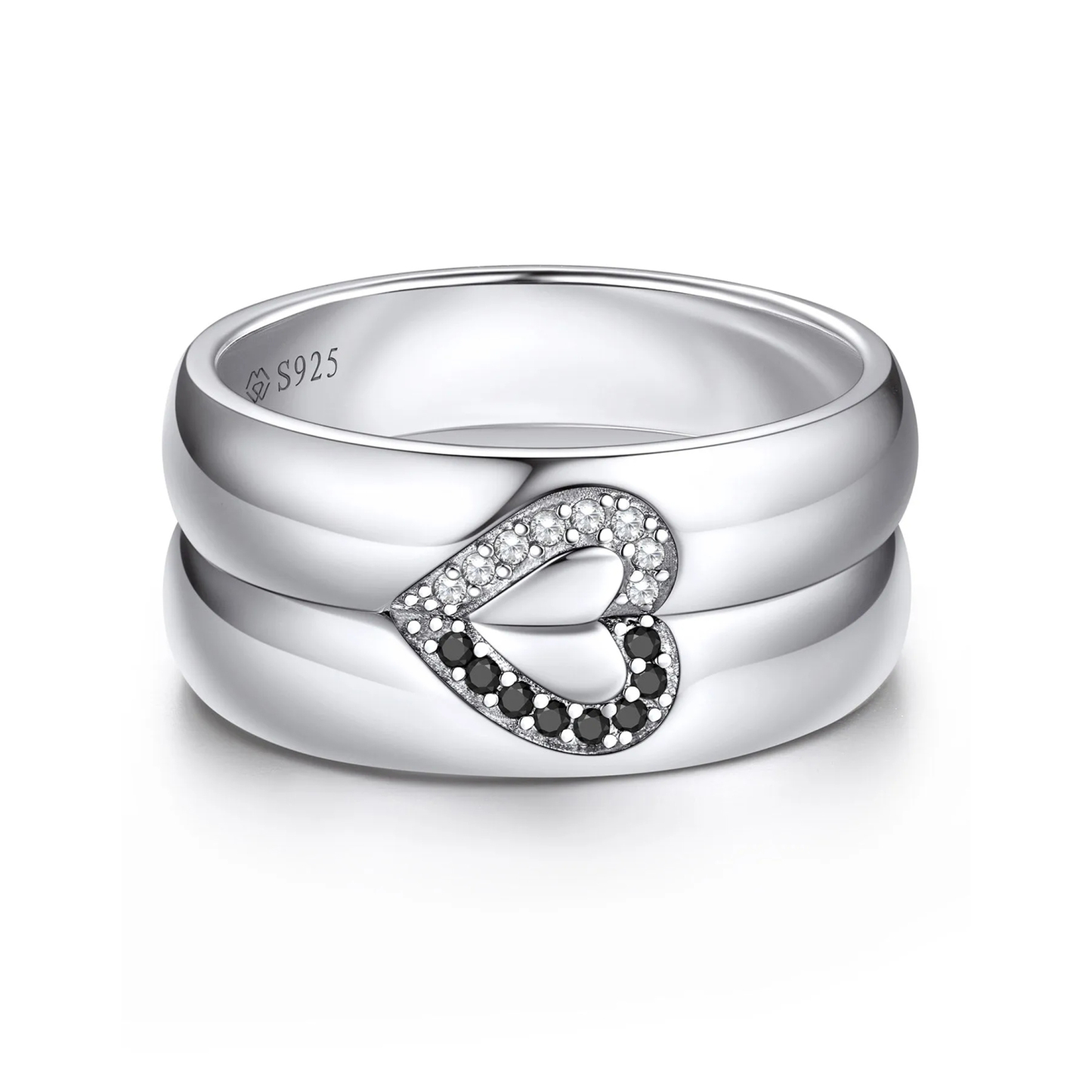 Moissanite His Her Heart Promise Rings for Couples-02