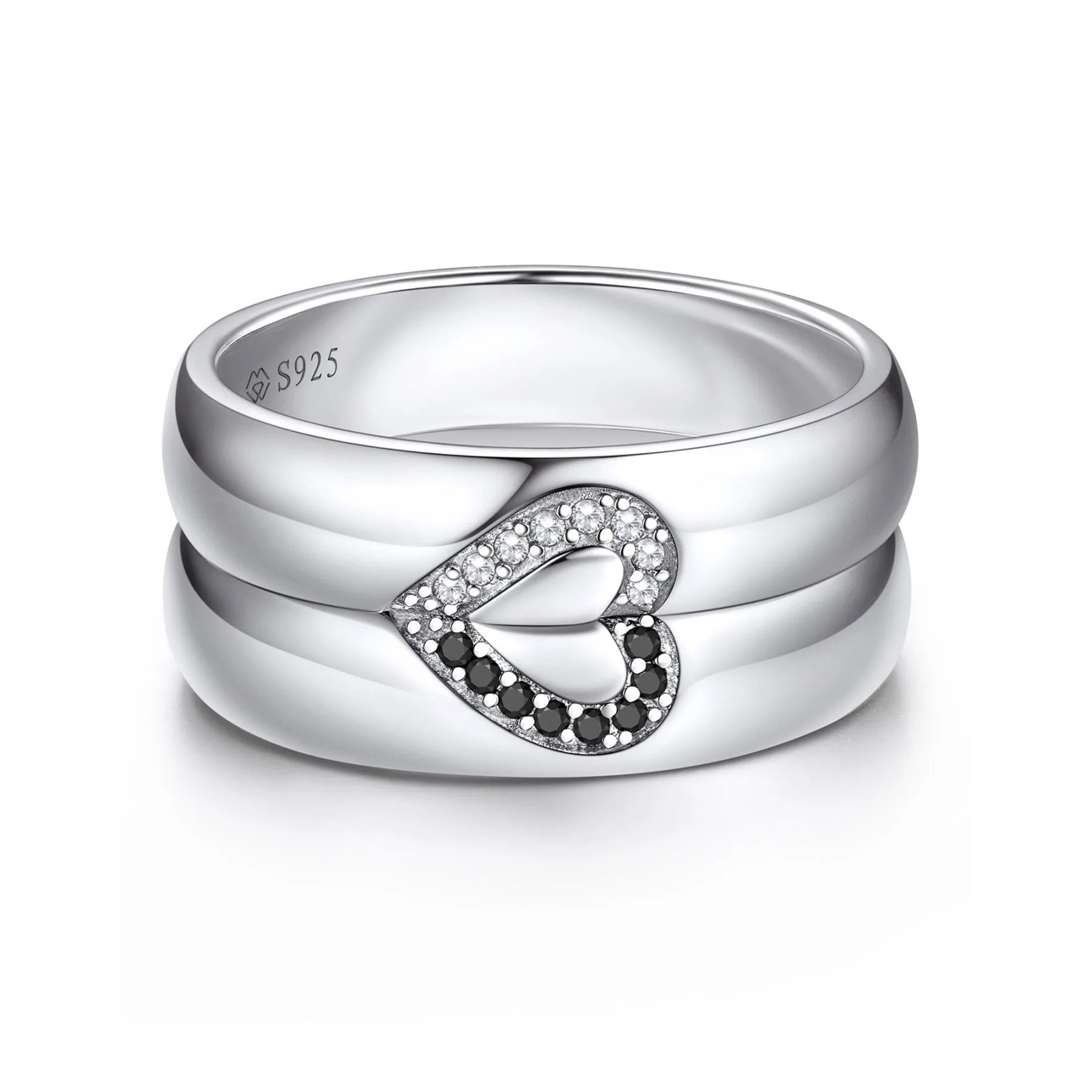 Moissanite His Her Heart Promise Rings for Couples-02