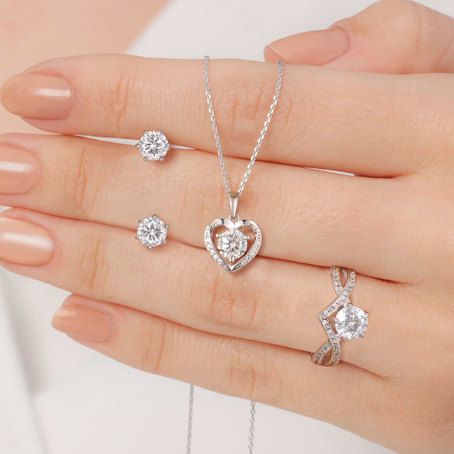 Moissanite Jewelry Set for Women