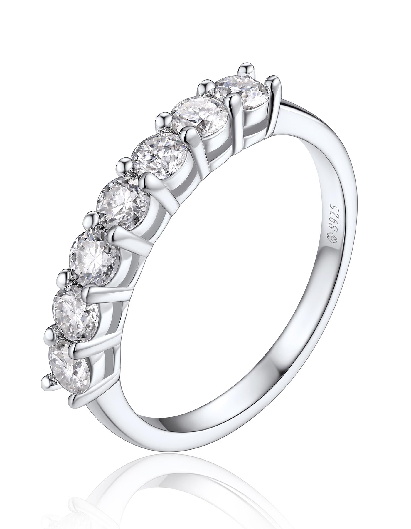 MomentWish 7 Stone Moissanite Rings For Women