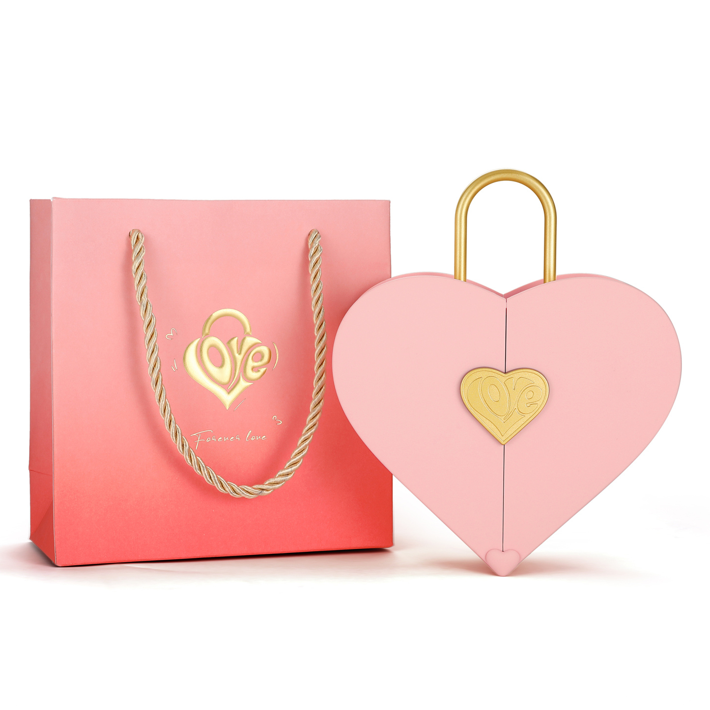 MomentWish Concentric Lock Love Heart Pink Jewelry Box-01