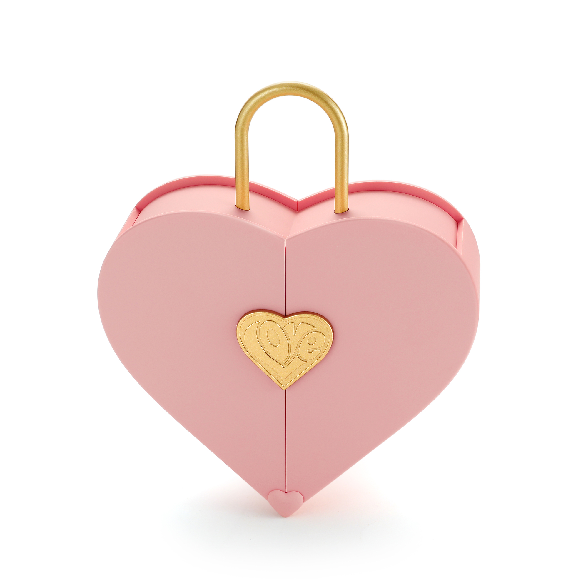 MomentWish Concentric Lock Love Heart Pink Jewelry Box-05