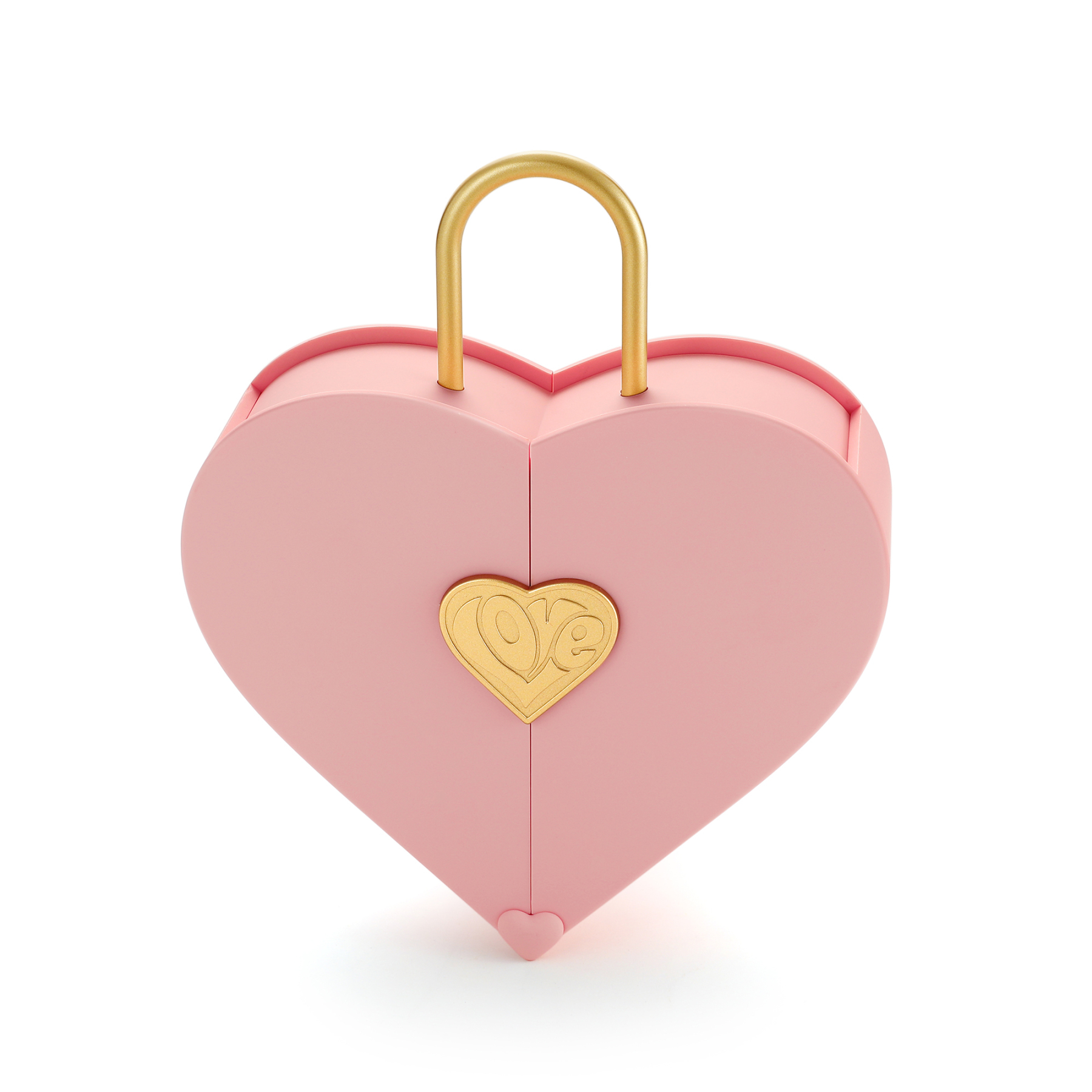 MomentWish Concentric Lock Love Heart Pink Jewelry Box-05