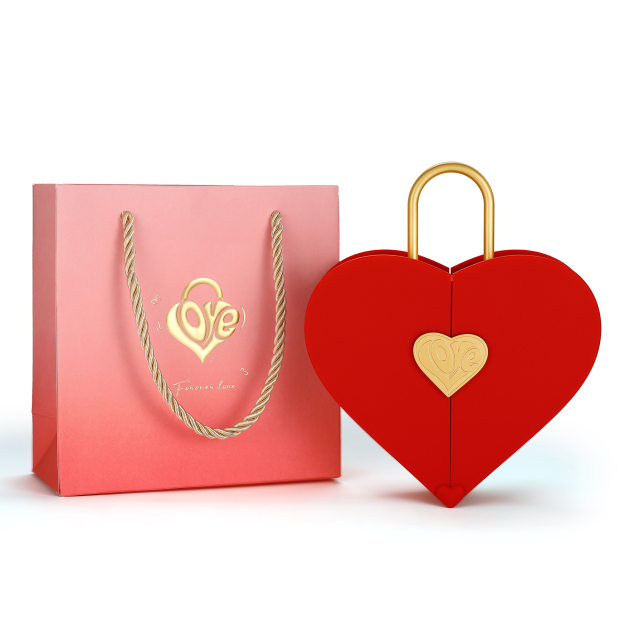 MomentWish Concentric Lock Love Heart Red Jewelry Box-01