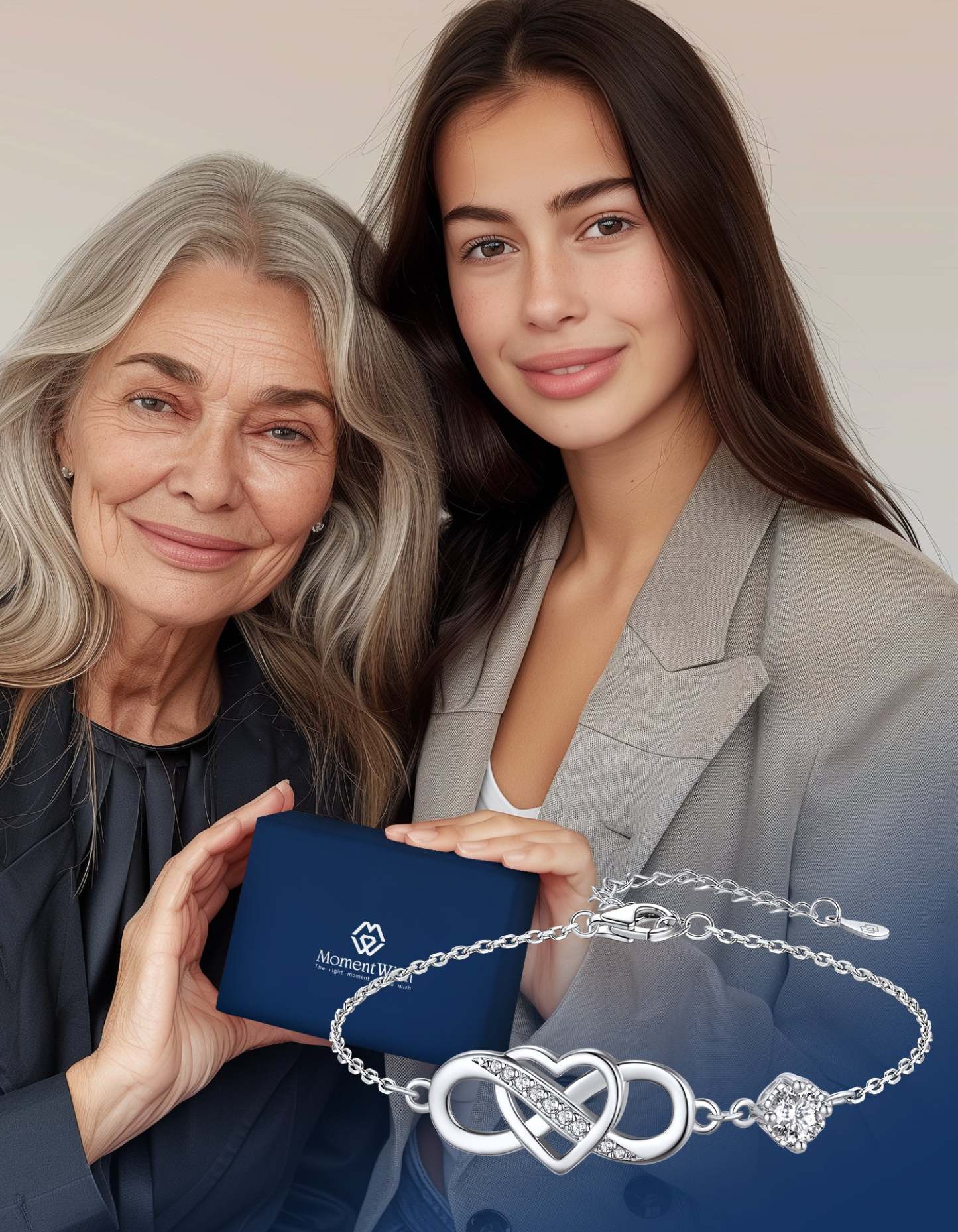 MomentWish Heart Infinity Bracelet With Moissanite