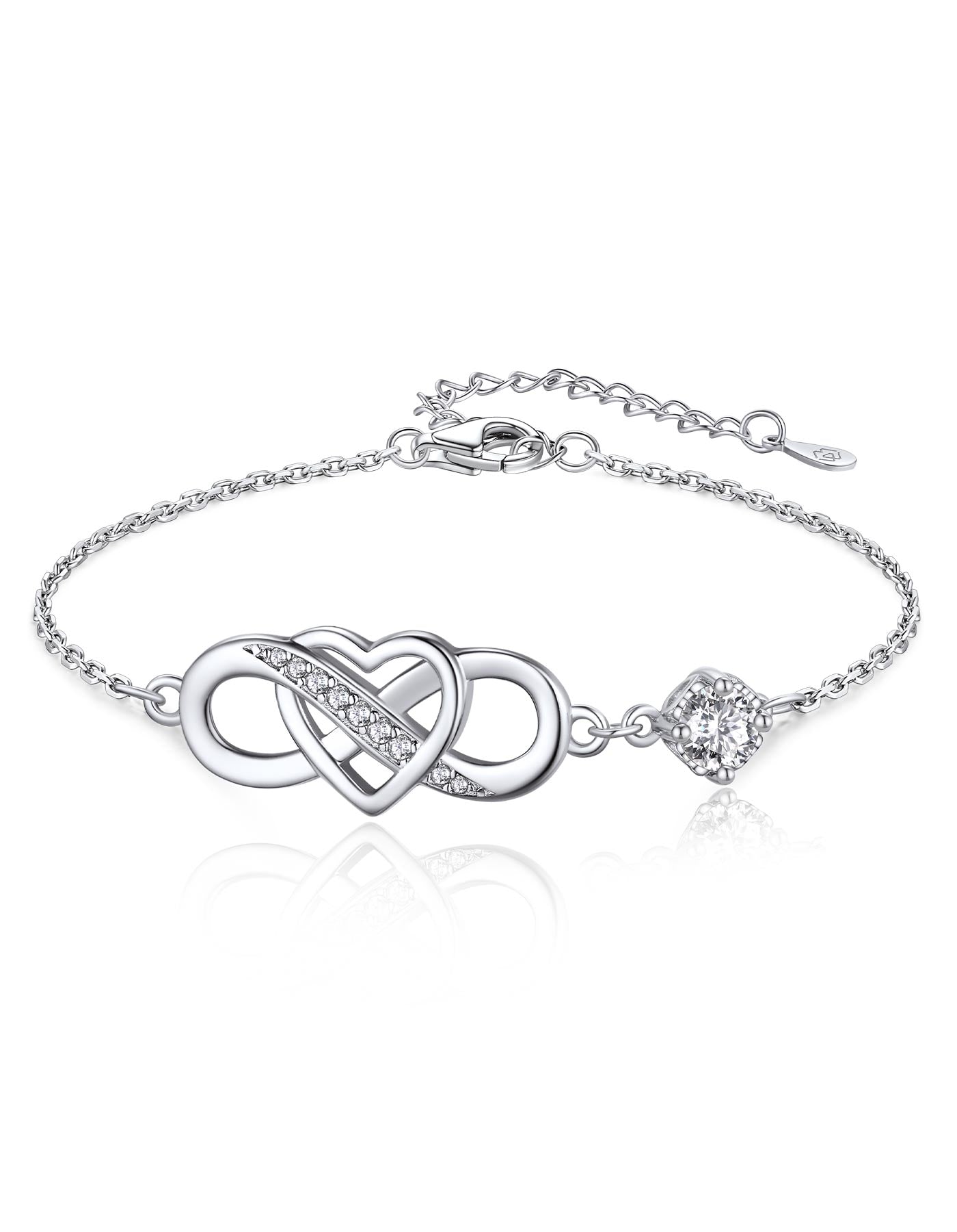 MomentWish Heart Infinity Bracelet With Moissanite